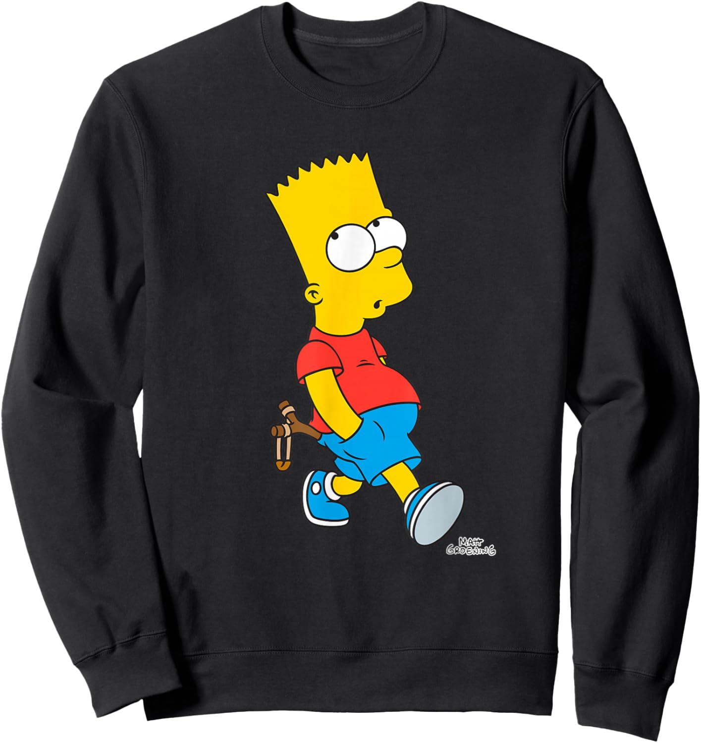The Simpsons Bart Simpson with Slingshot Sweatshirt - Sweatshirt | Black