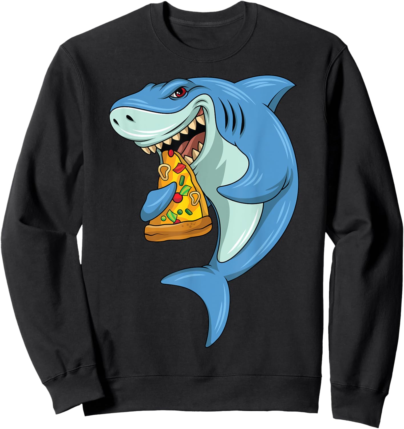 Shark Pizza Shark Eating Pizza Shark And Pizza Sweatshirt - Sweatshirt | Black