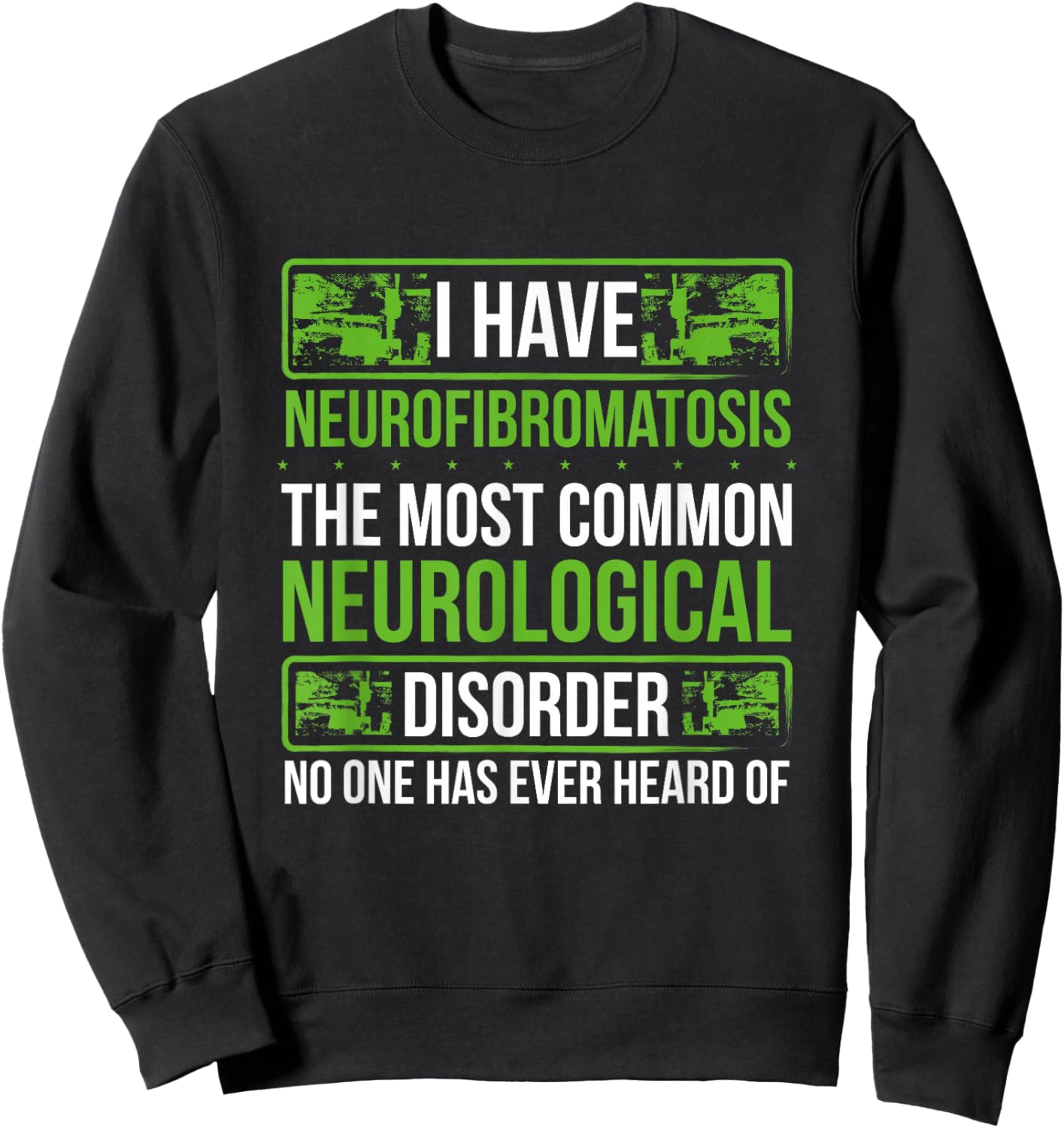 Neurofibromatosis Awareness Neurological Disorder Ribbon Sweatshirt - Sweatshirt | Black