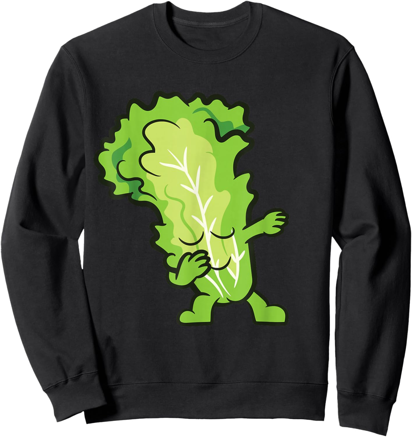 Lettuce Dabbing Lettuce Vegetable Love Lettuce Sweatshirt - Sweatshirt | Black