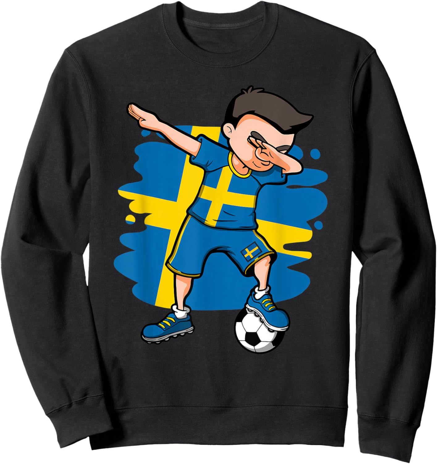 Dabbing Soccer Boy - Sweden Jersey Swedish Football Fans Sweatshirt - Sweatshirt | Black