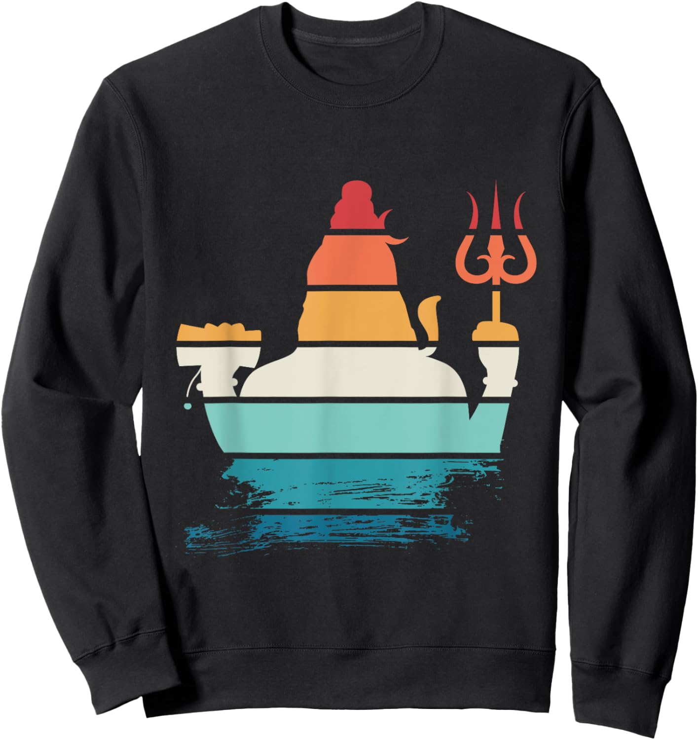 Retro Shiva Hindu Hinduism India Buddhism Ganesha Religion Sweatshirt - Sweatshirt | Black