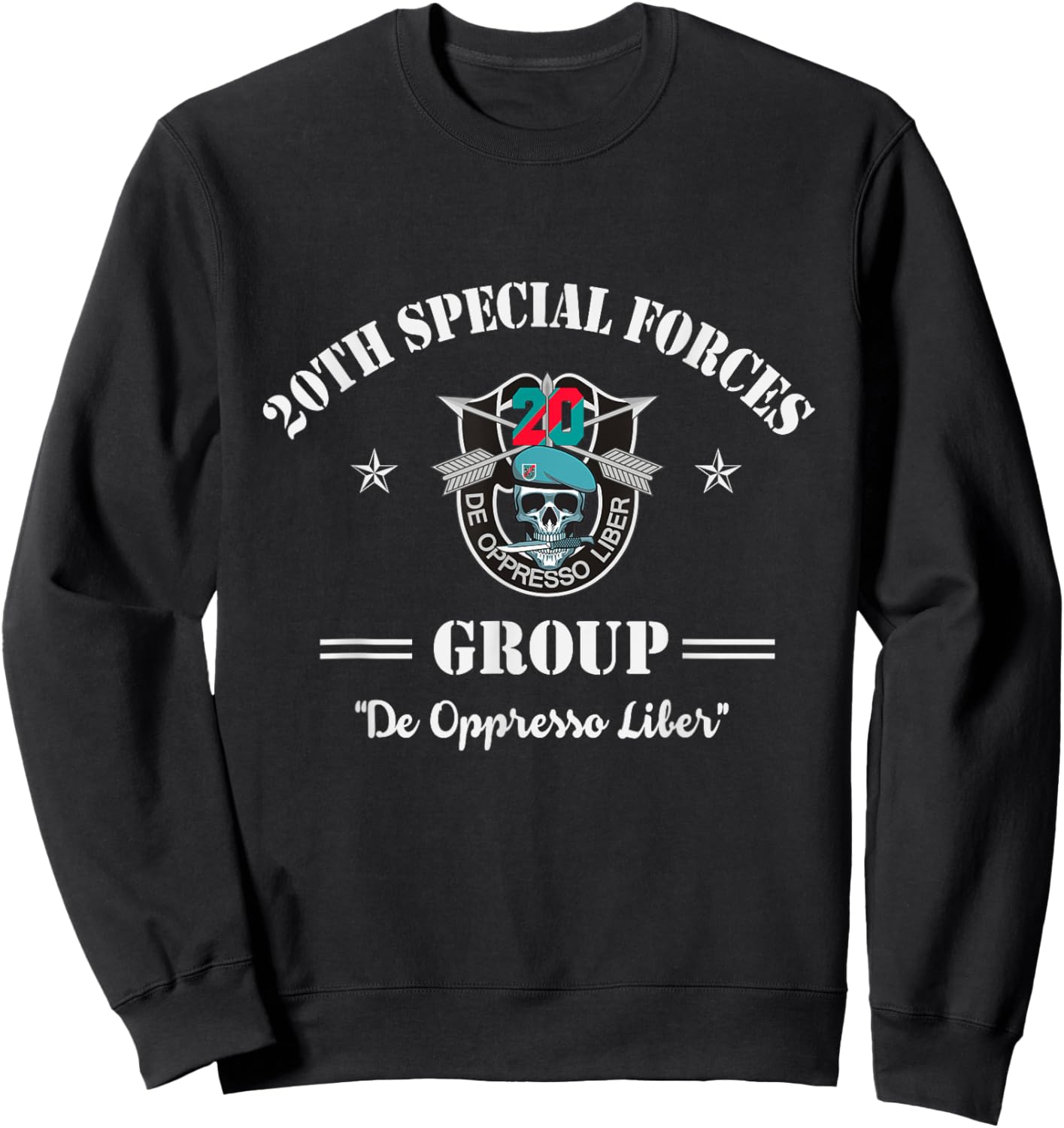 Proud 20th Special Forces Group Veteran 20th SFG 4th of July Women Men Sweatshirt - Sweatshirt | Black