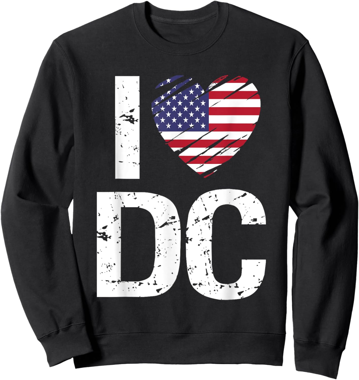 I love DC with American Flag Sweatshirt - Sweatshirt | Black