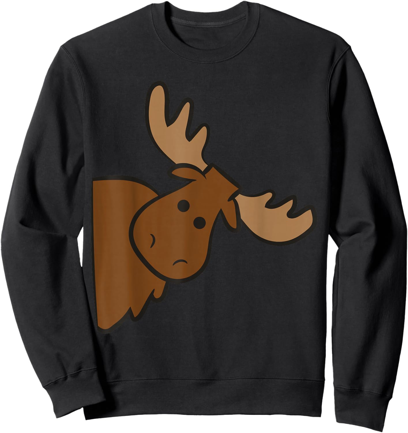 Cute Moose Elk Deer Funny Alaska Moose Small Sweatshirt - Sweatshirt | Black