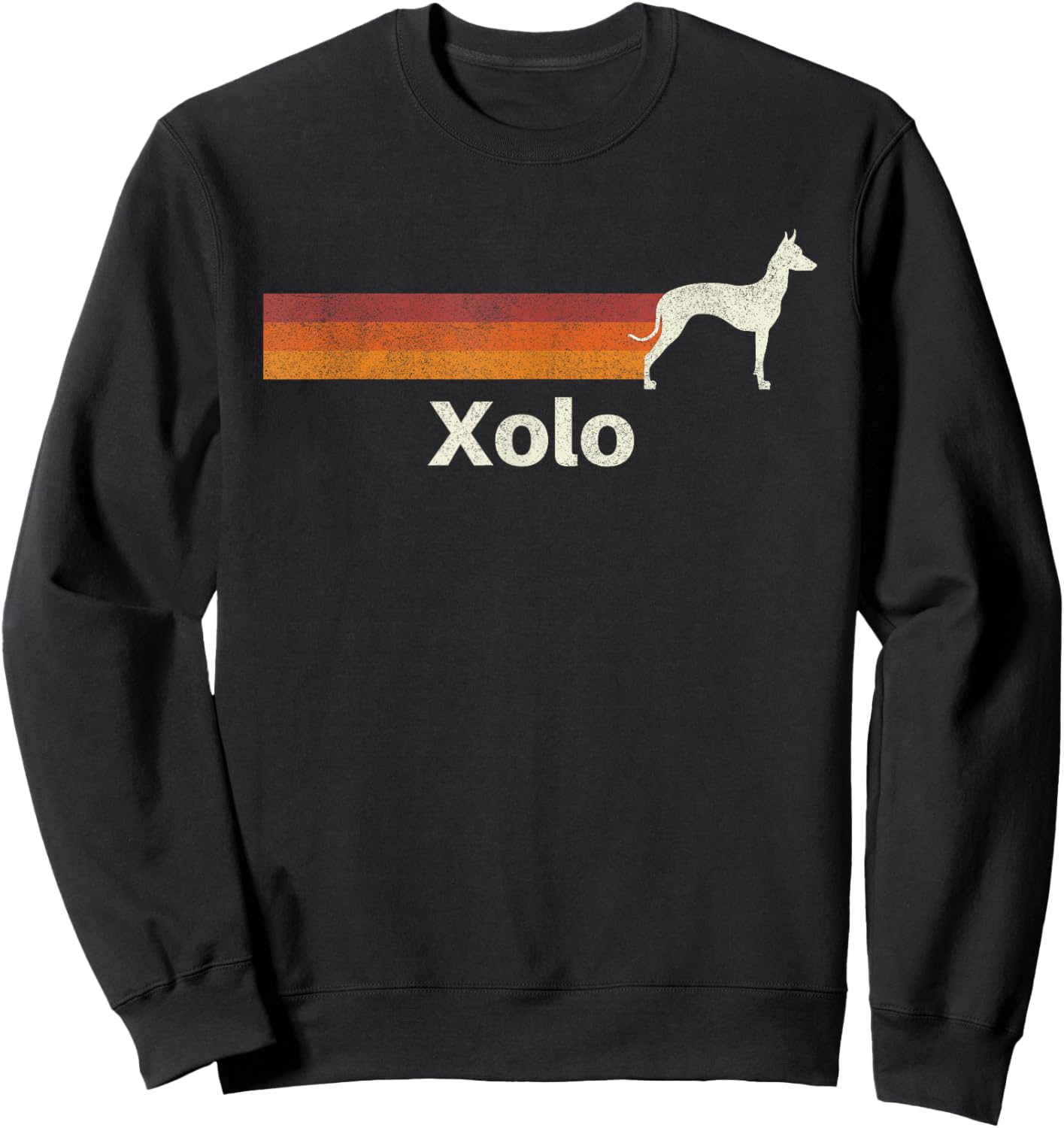 Vintage Xoloitzcuintli Xolo Retro Mom Dad Dog Sweatshirt - Sweatshirt | Black