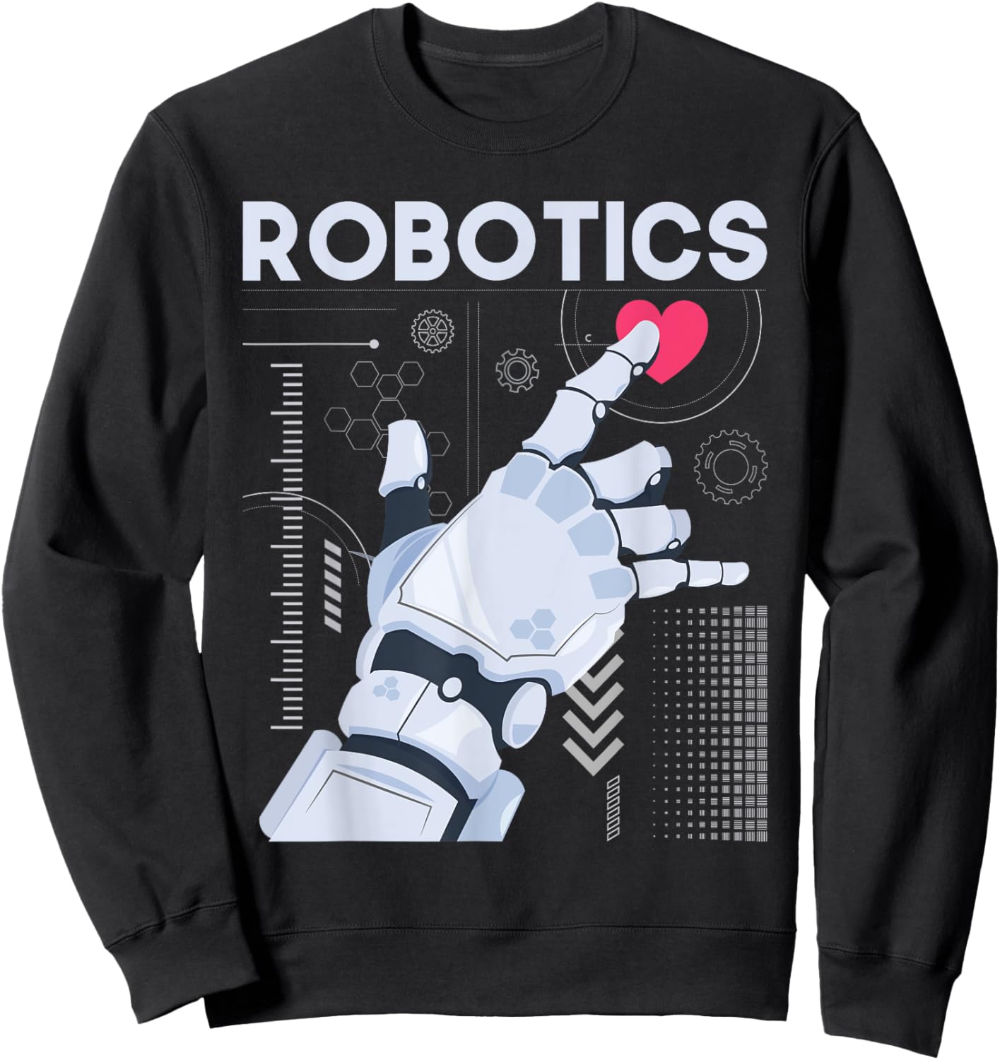 Robotics - Science Robot Builder Engineer Engineering Cyborg Sweatshirt - Sweatshirt | Black