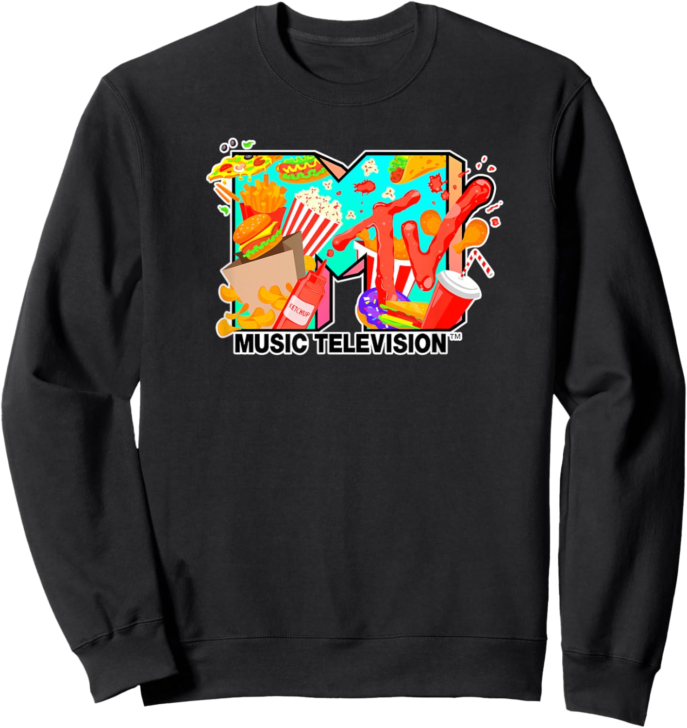 Mademark x MTV - Music Television - Fast Food Lovers Sweatshirt - Sweatshirt | Black