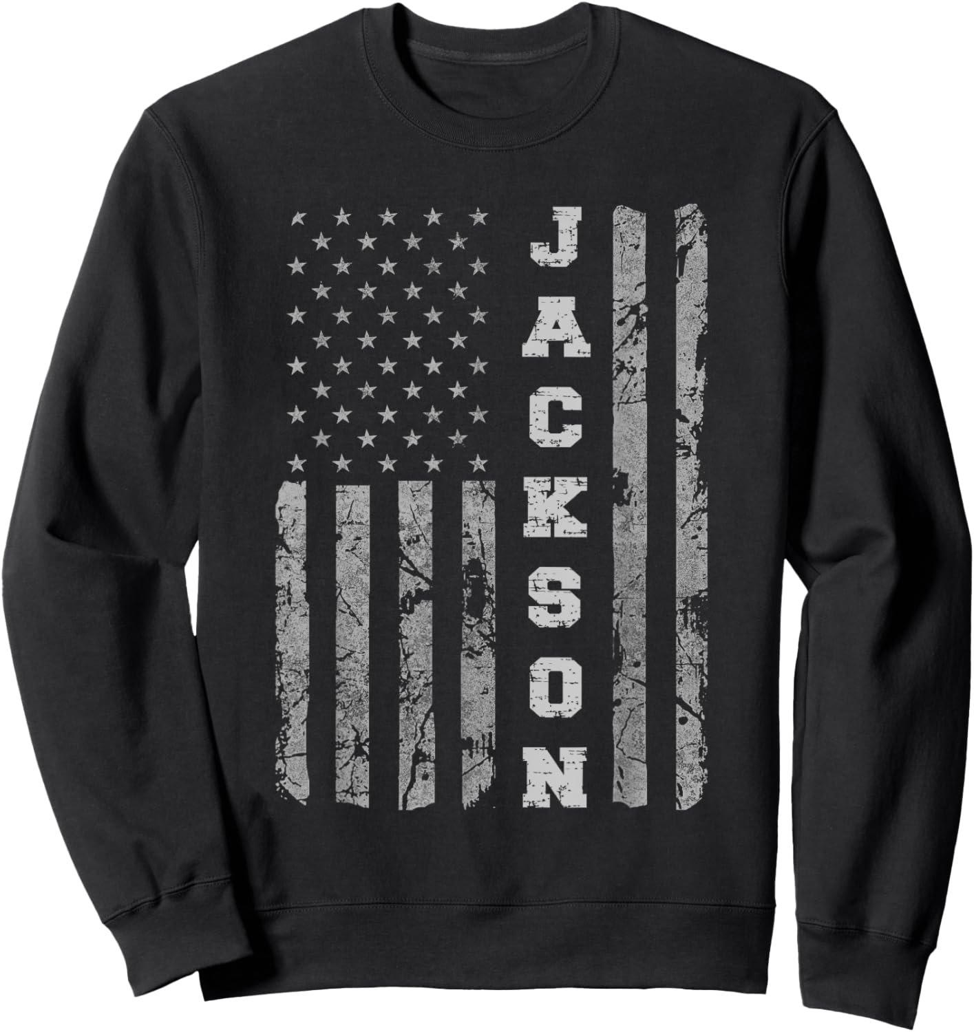 Jackson, New Jersey, American flag Sweatshirt - Sweatshirt | Black