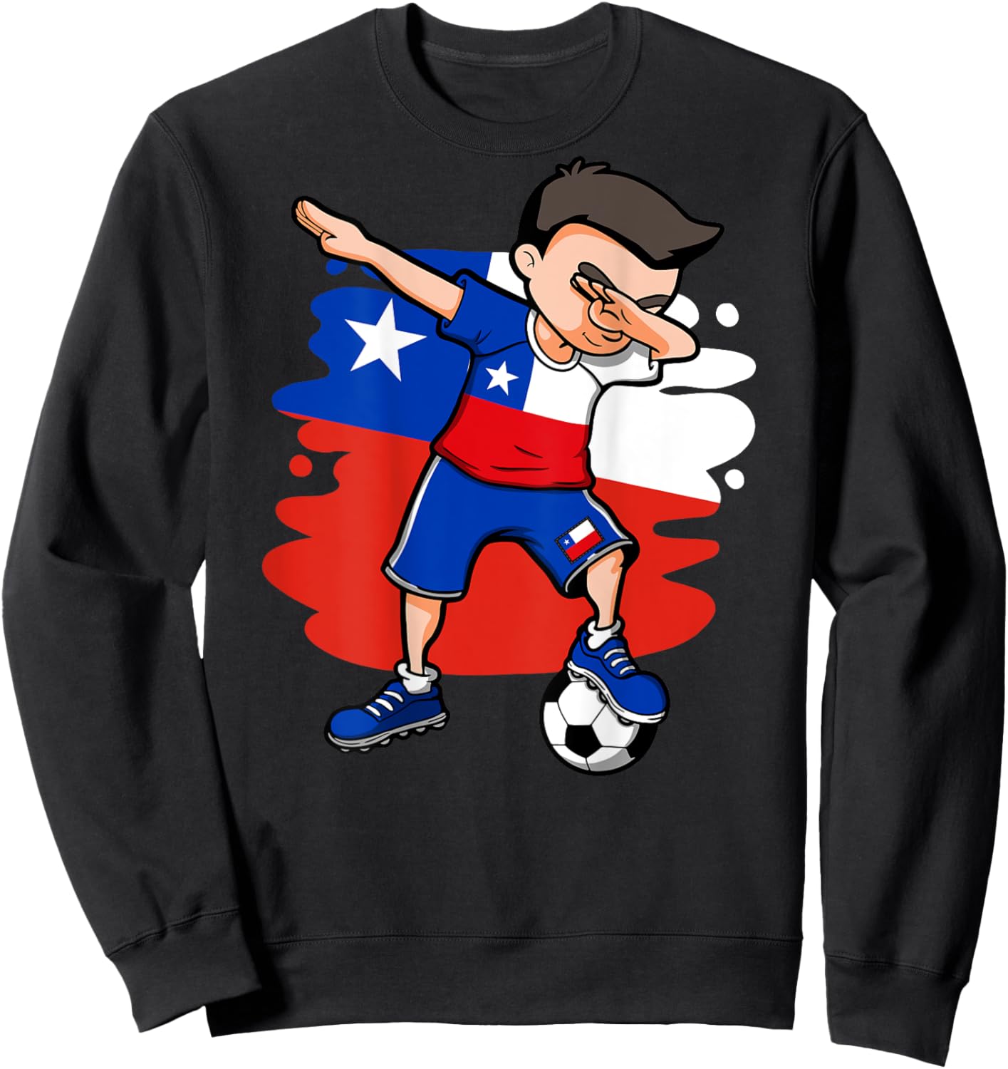 Dabbing Soccer Boy - Chile Jersey Chilean Football Lovers Sweatshirt - Sweatshirt | Black