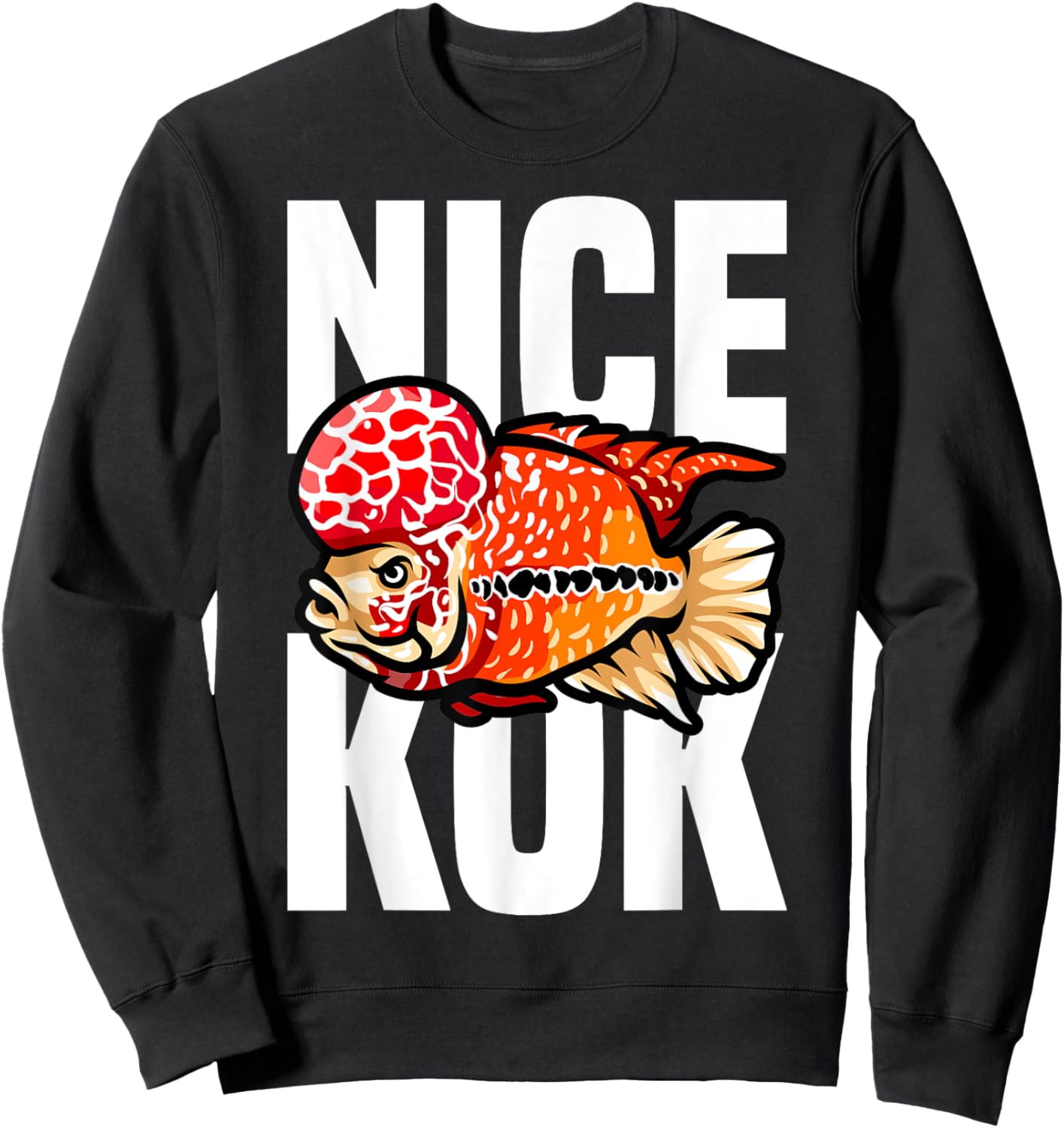 Nice Kok Funny Flowerhorn Cichlid Fish Keeper Sweatshirt - Sweatshirt | Black
