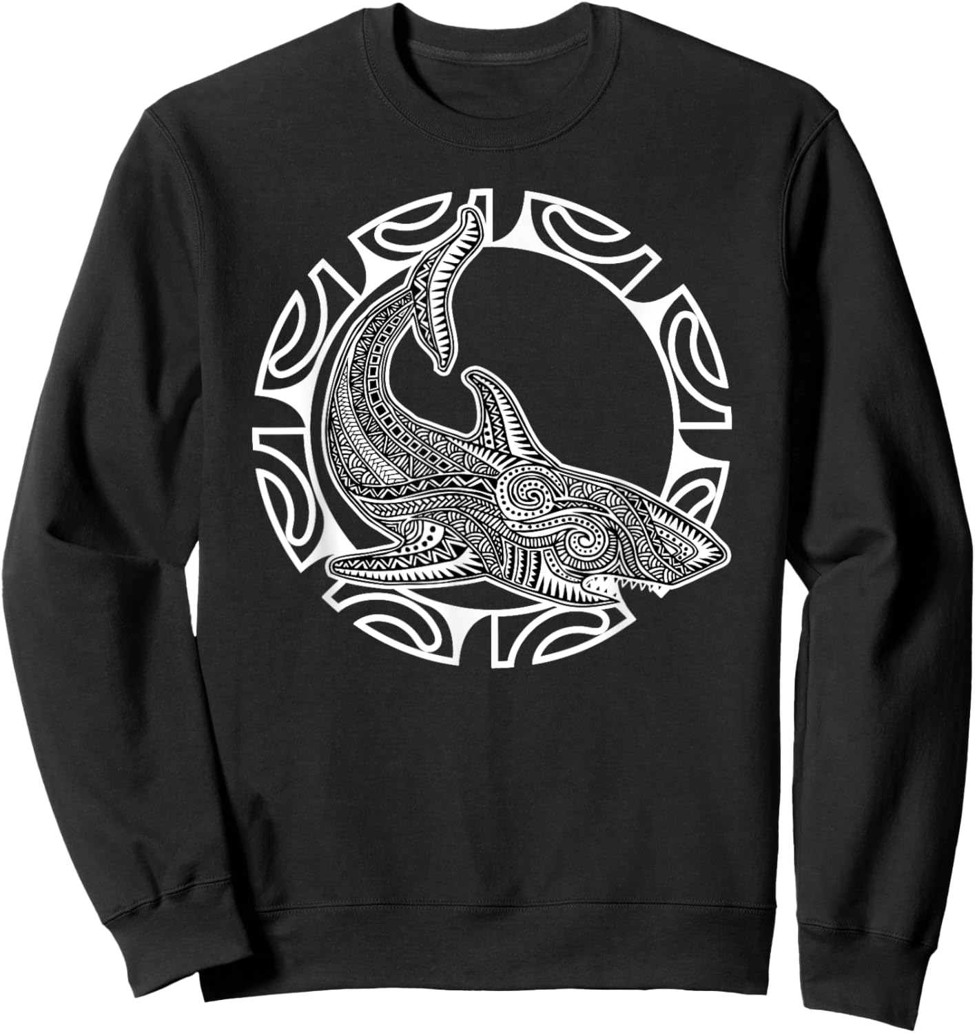 Shark Culture Symbol Haka Maori Dance New Zealand Sweatshirt - Sweatshirt | Black