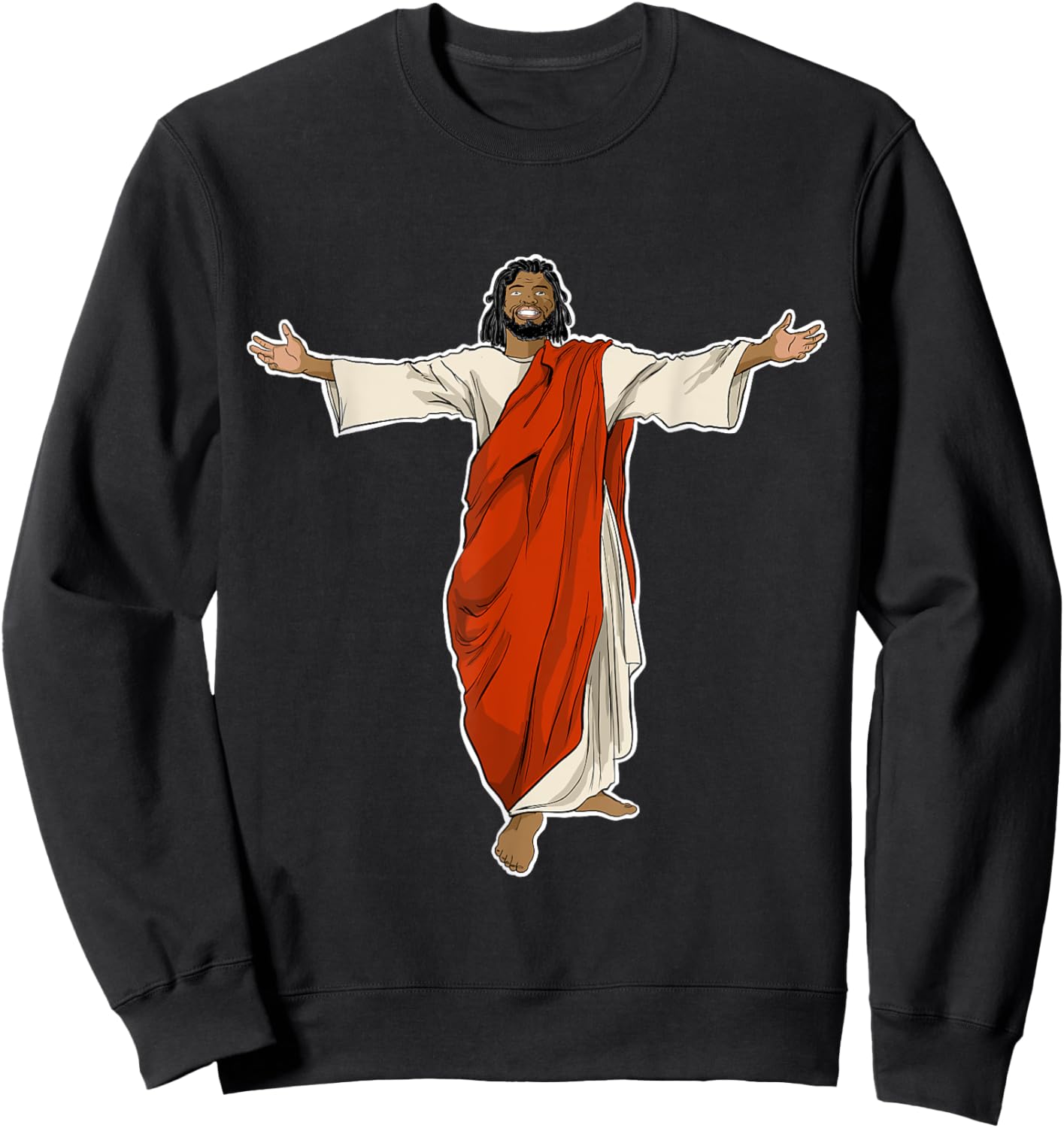 Miftees Christmas Black Jesus Sweatshirt - Sweatshirt | Black