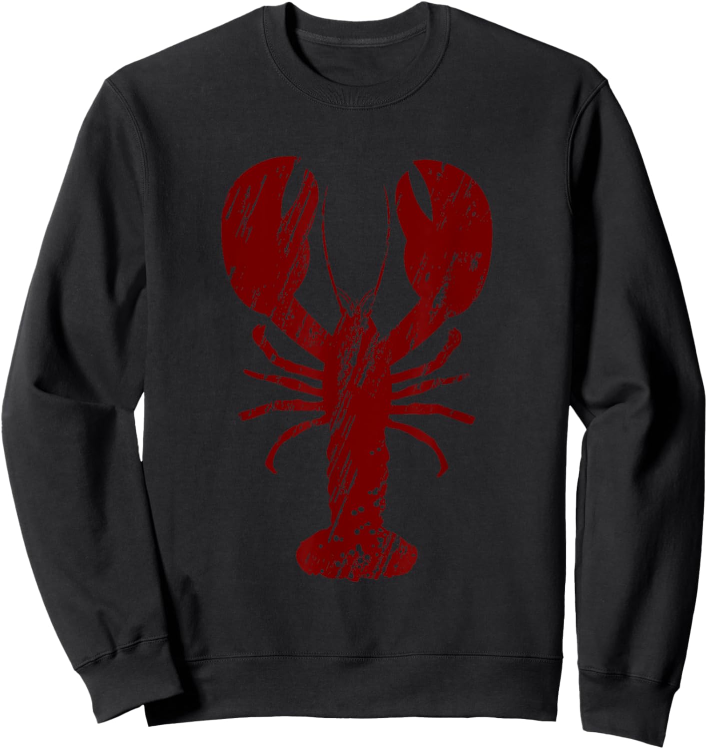 Vintage Lobster Print Sweatshirt - Sweatshirt | Black
