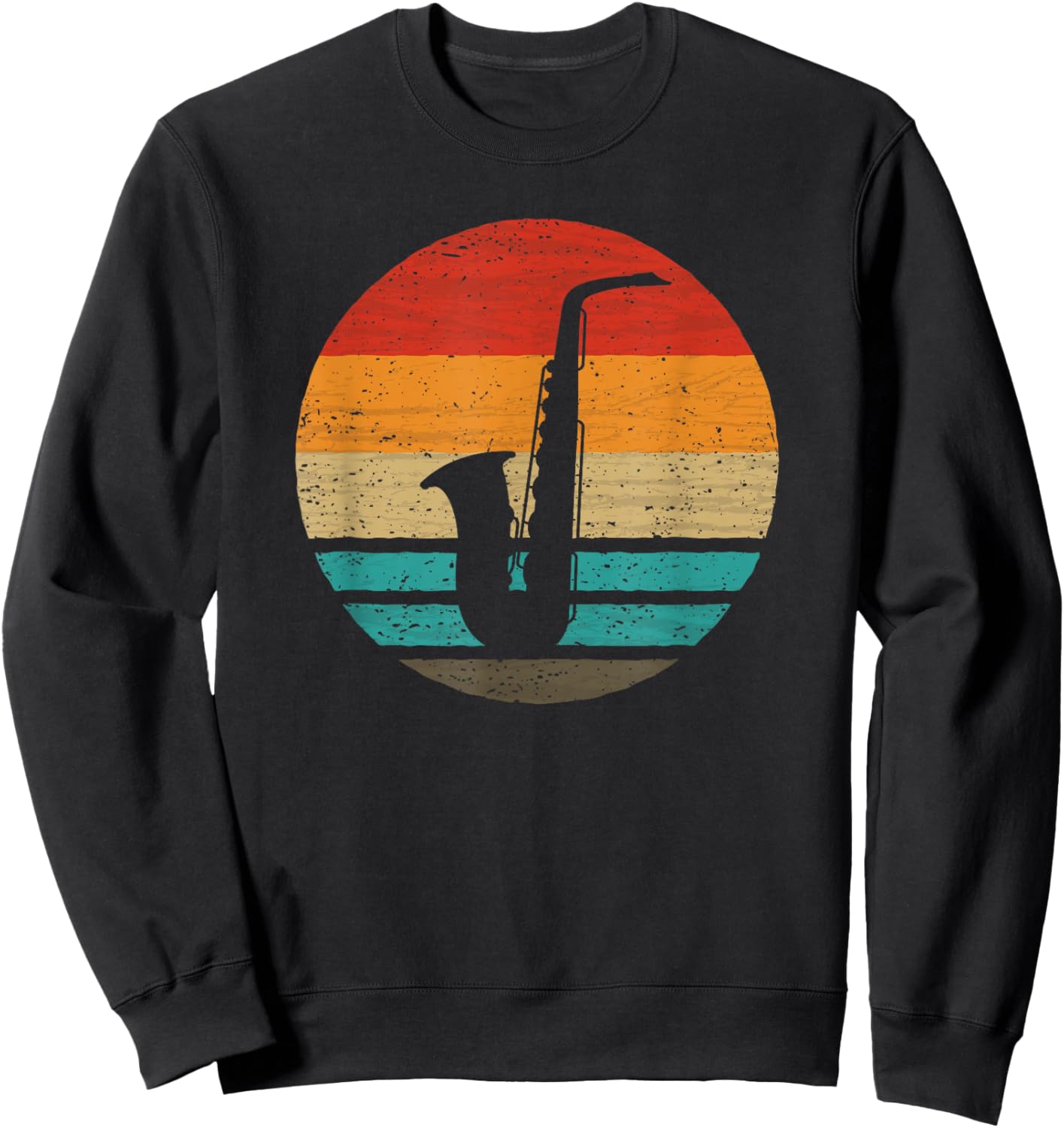Saxophone Retro Style Vintage Sweatshirt - Sweatshirt | Black