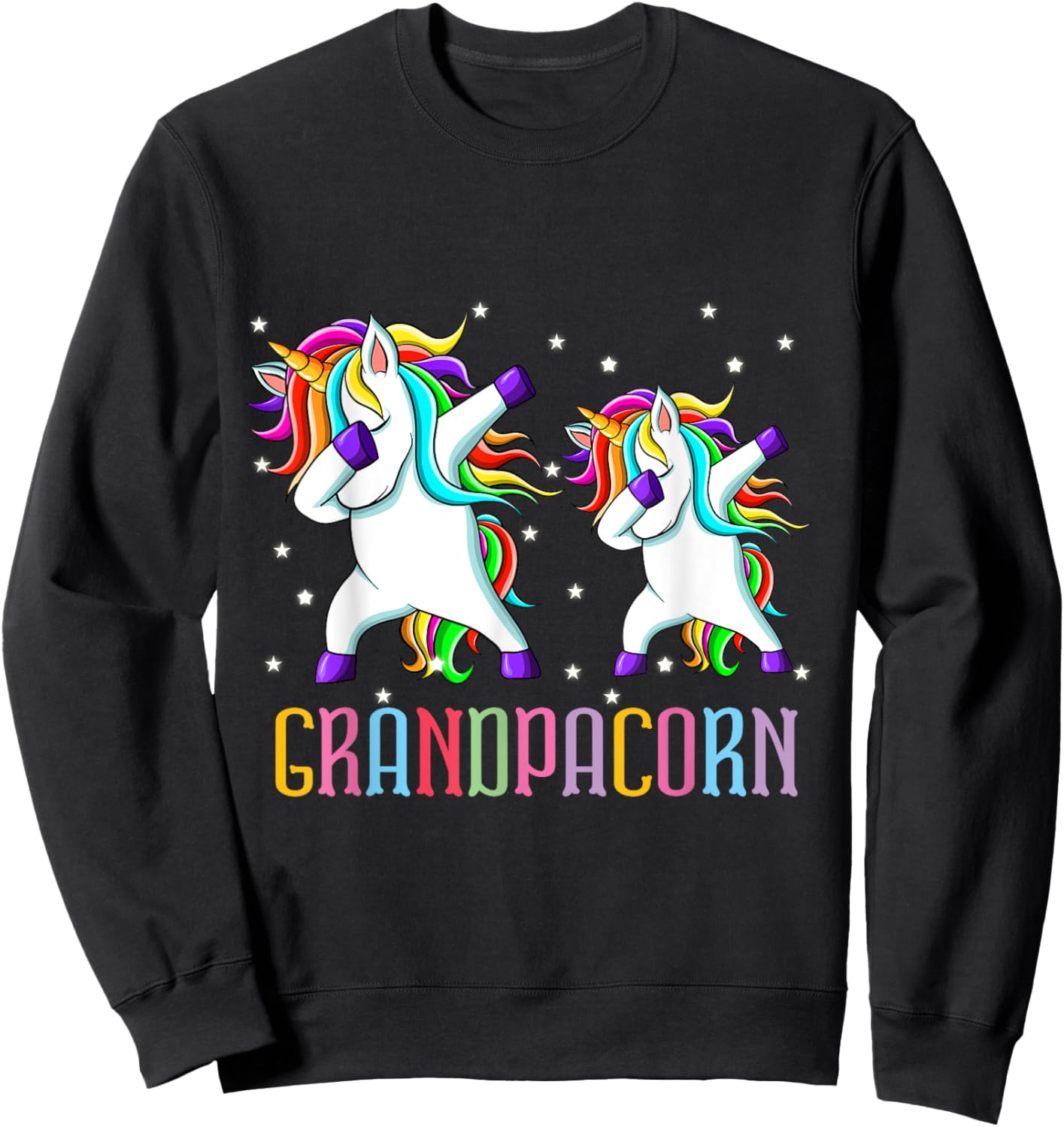 Funny Unicorn Grandpa Fathers Day 2022 Grandpacorn Sweatshirt - Sweatshirt | Black