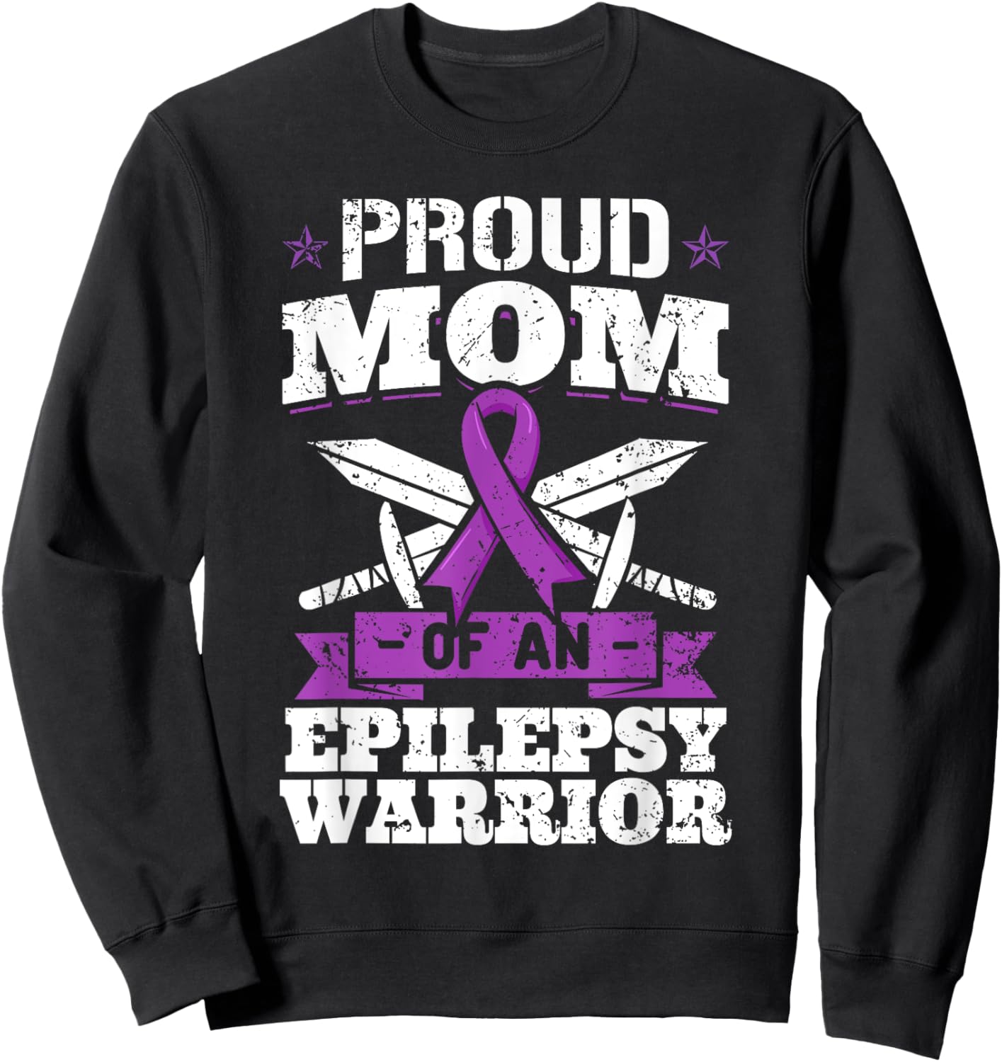 Epilepsy Warrior Mom Epileptic Seizure Disorder Advocate Sweatshirt - Sweatshirt | Black