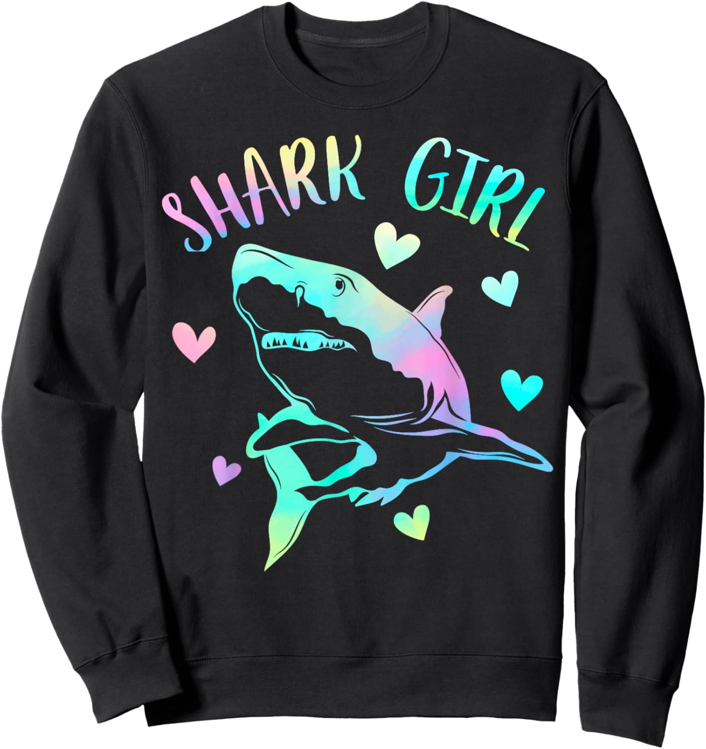Shark Girl - Just a Girl Who Loves Sharks Lover Girls Themed Sweatshirt - Sweatshirt | Black