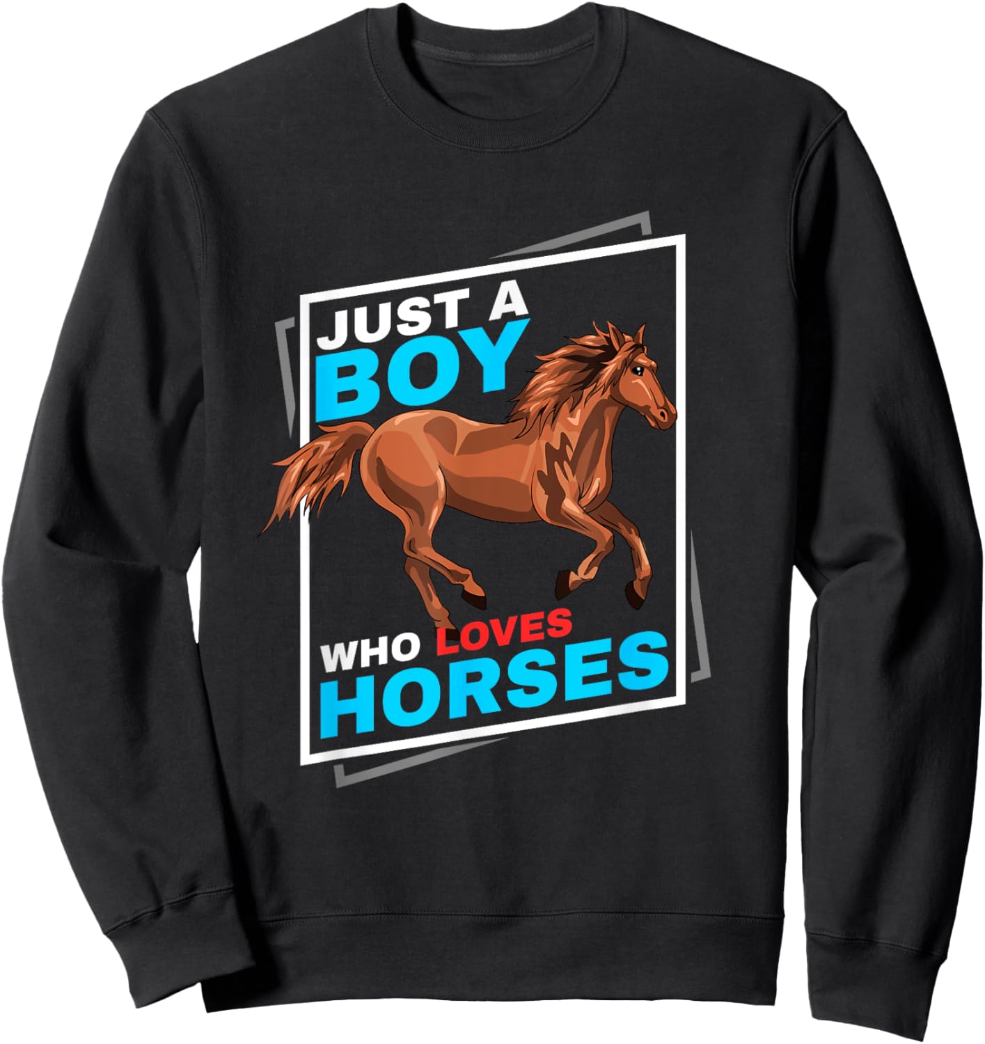 Just A Boy Who Loves Horses Sweatshirt - Sweatshirt | Black