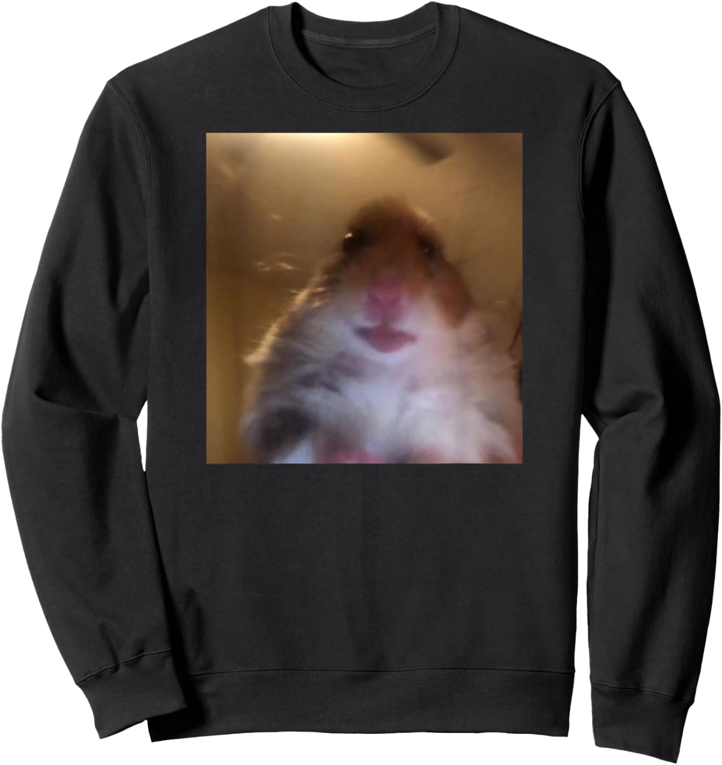 Hamster stares into the front camera I Internet Hamster Meme Sweatshirt - Sweatshirt | Black