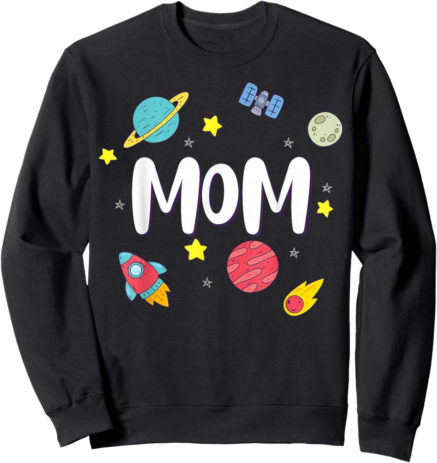 Mom Outer Space Galaxy Birthday Sweatshirt - Sweatshirt | Black