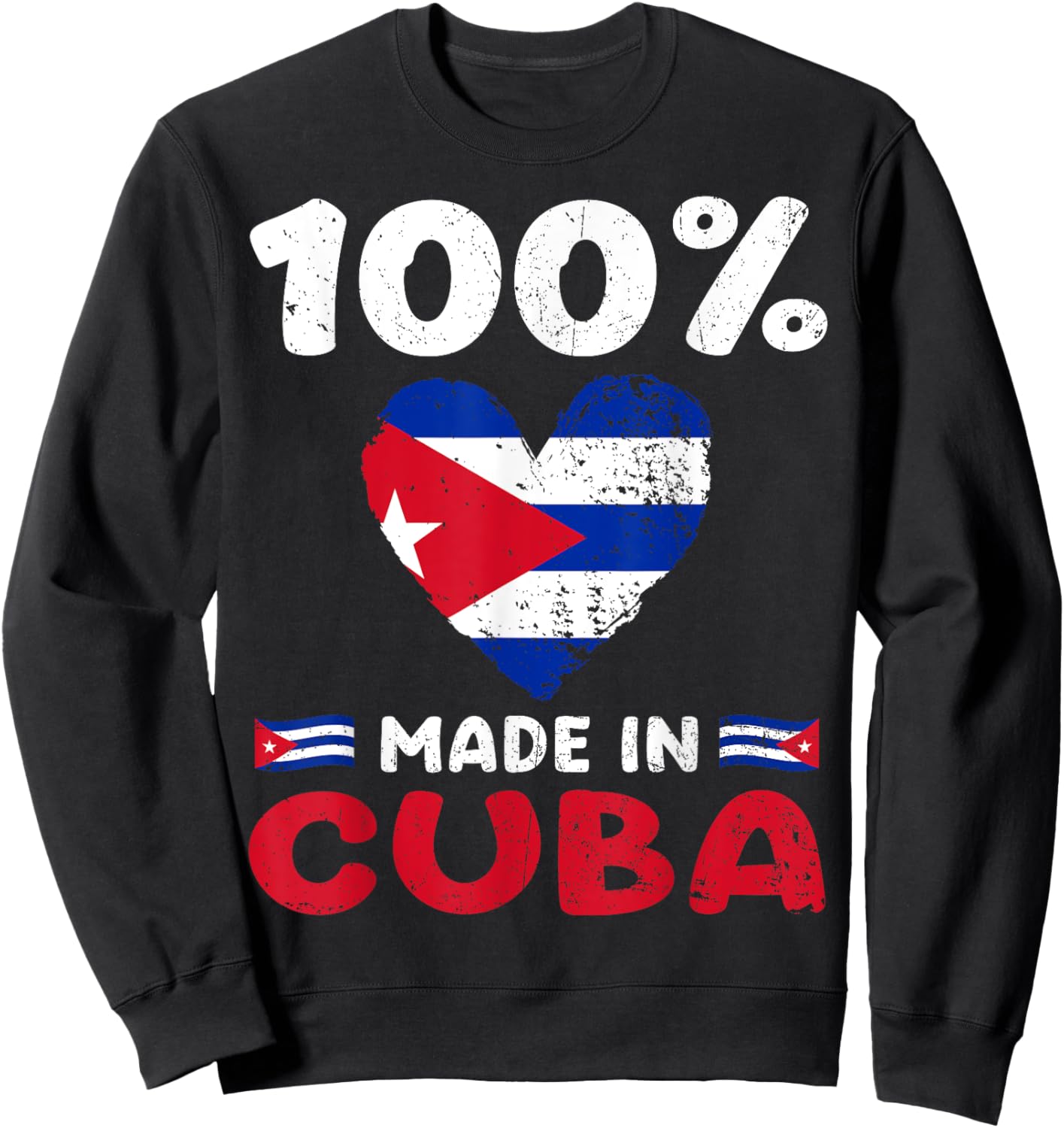100 Percent Made In Cuba Cuban Boys Girls Kids Sweatshirt - Sweatshirt | Black