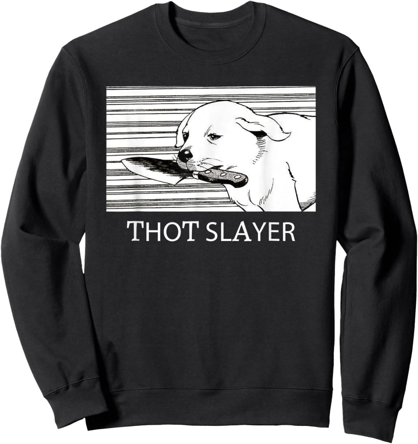 Funny Thot Slayer Apparel Love Dog Sweatshirt - Sweatshirt | Black