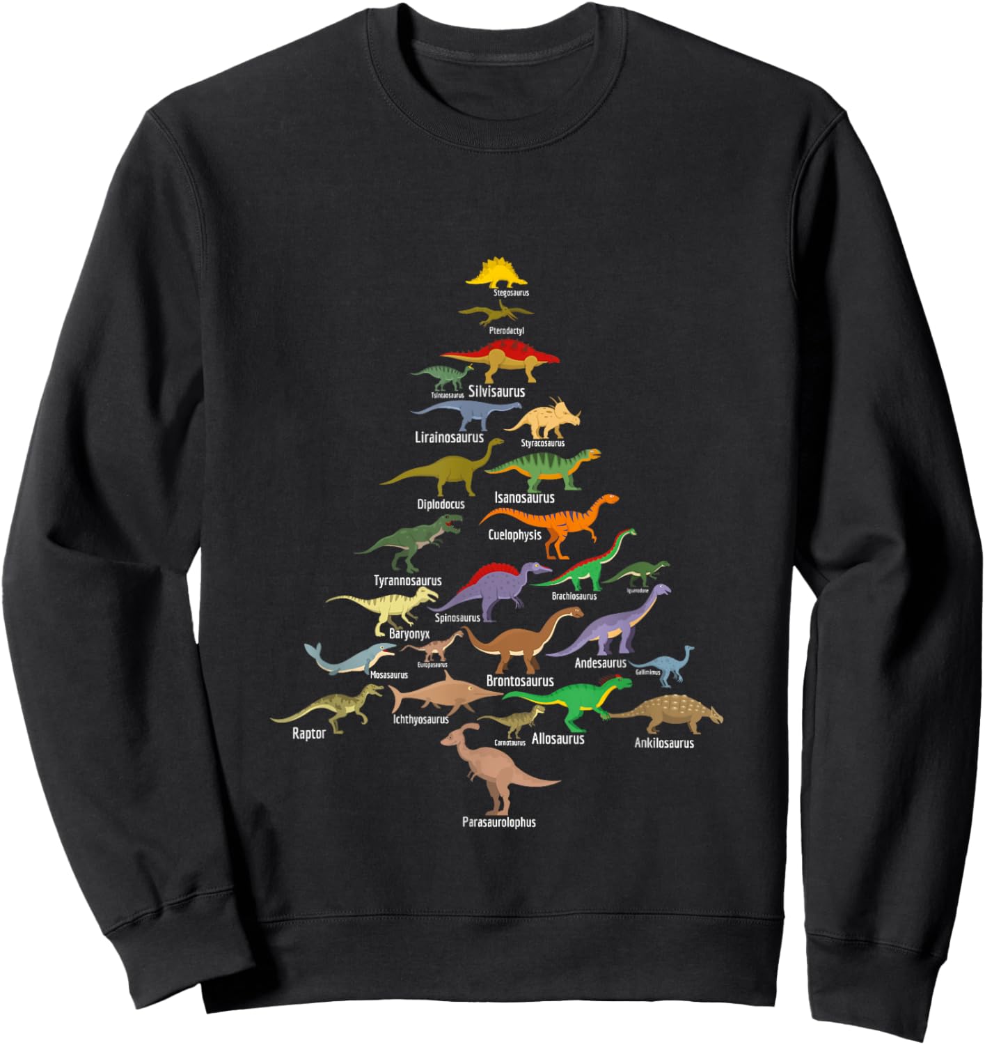 Dinosaur Christmas Tree Dino TRex Paleontologist Xmas Men Sweatshirt - Sweatshirt | Black