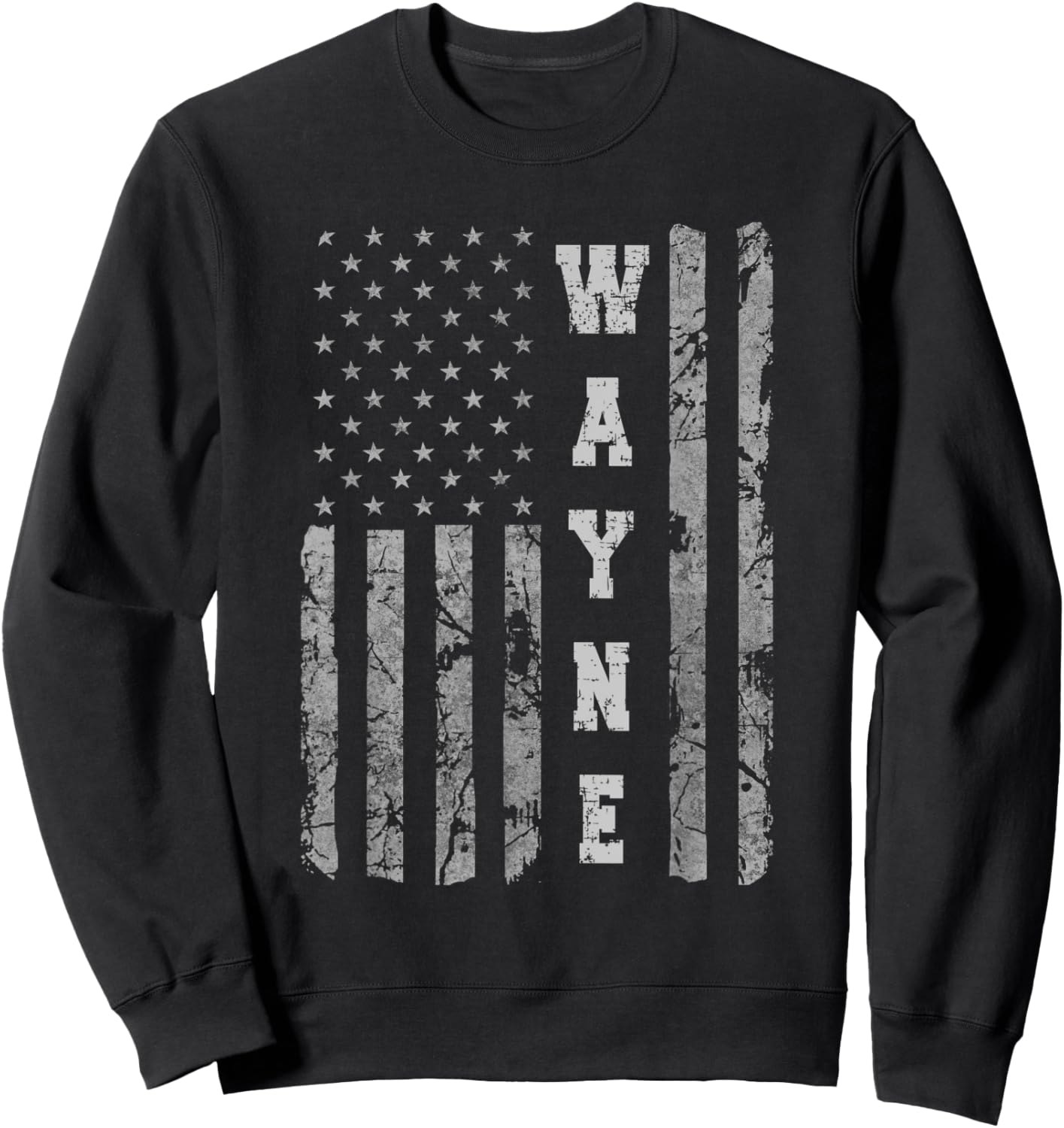 Wayne, New Jersey, American flag Sweatshirt - Sweatshirt | Black