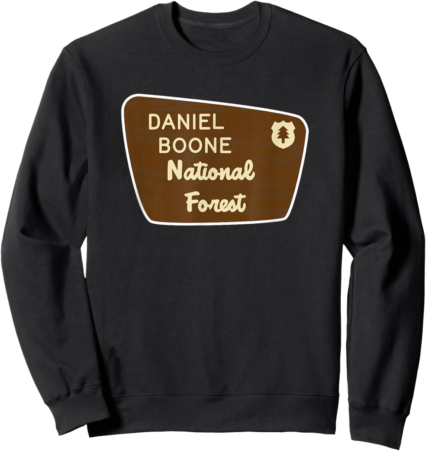 Daniel Boone National Forest Sign Retro Sweatshirt - Sweatshirt | Black
