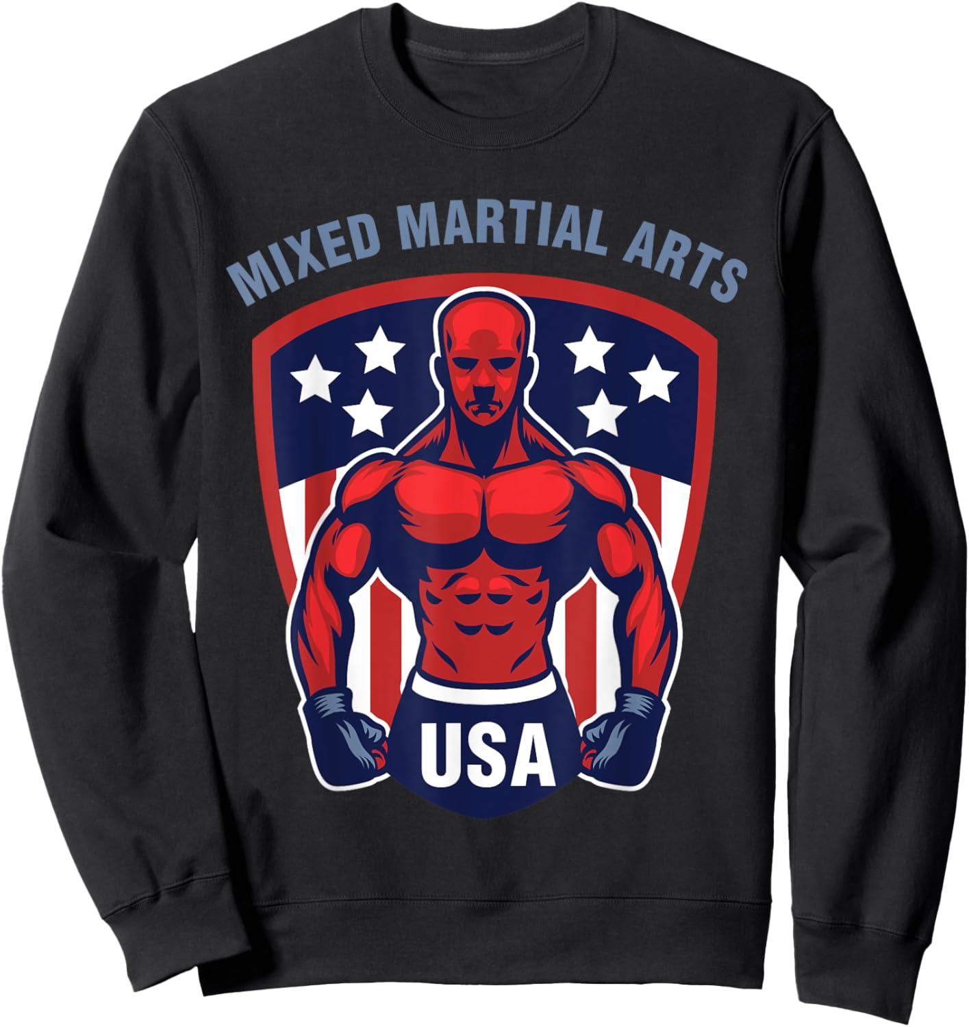 MMA USA Support the Team Shirt USA Flag Mixed Martial Arts Sweatshirt - Sweatshirt | Black