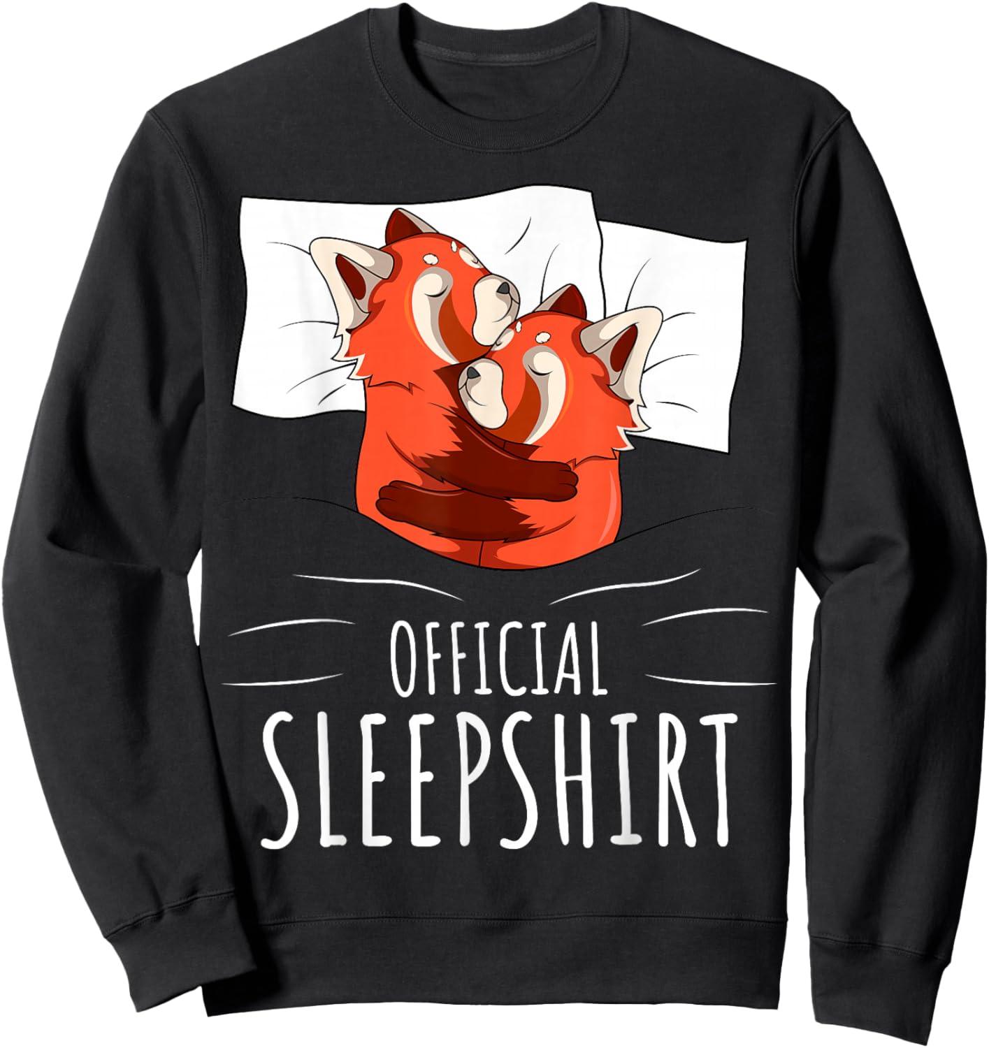 Official Panda Lover Sleep Shirt Red Sweatshirt - Sweatshirt | Black