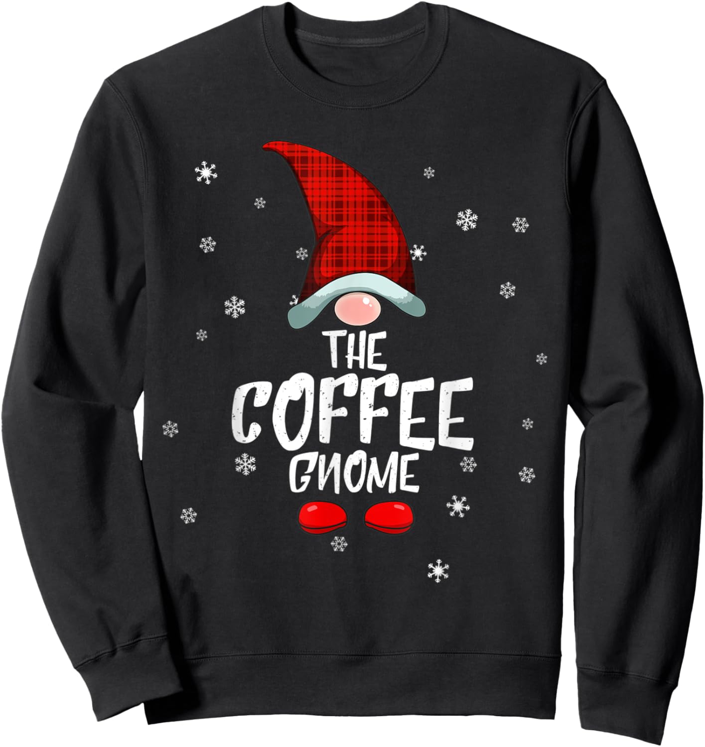 Coffee Gnome Family Christmas Pajama Coffee Gnome Sweatshirt - Sweatshirt | Black