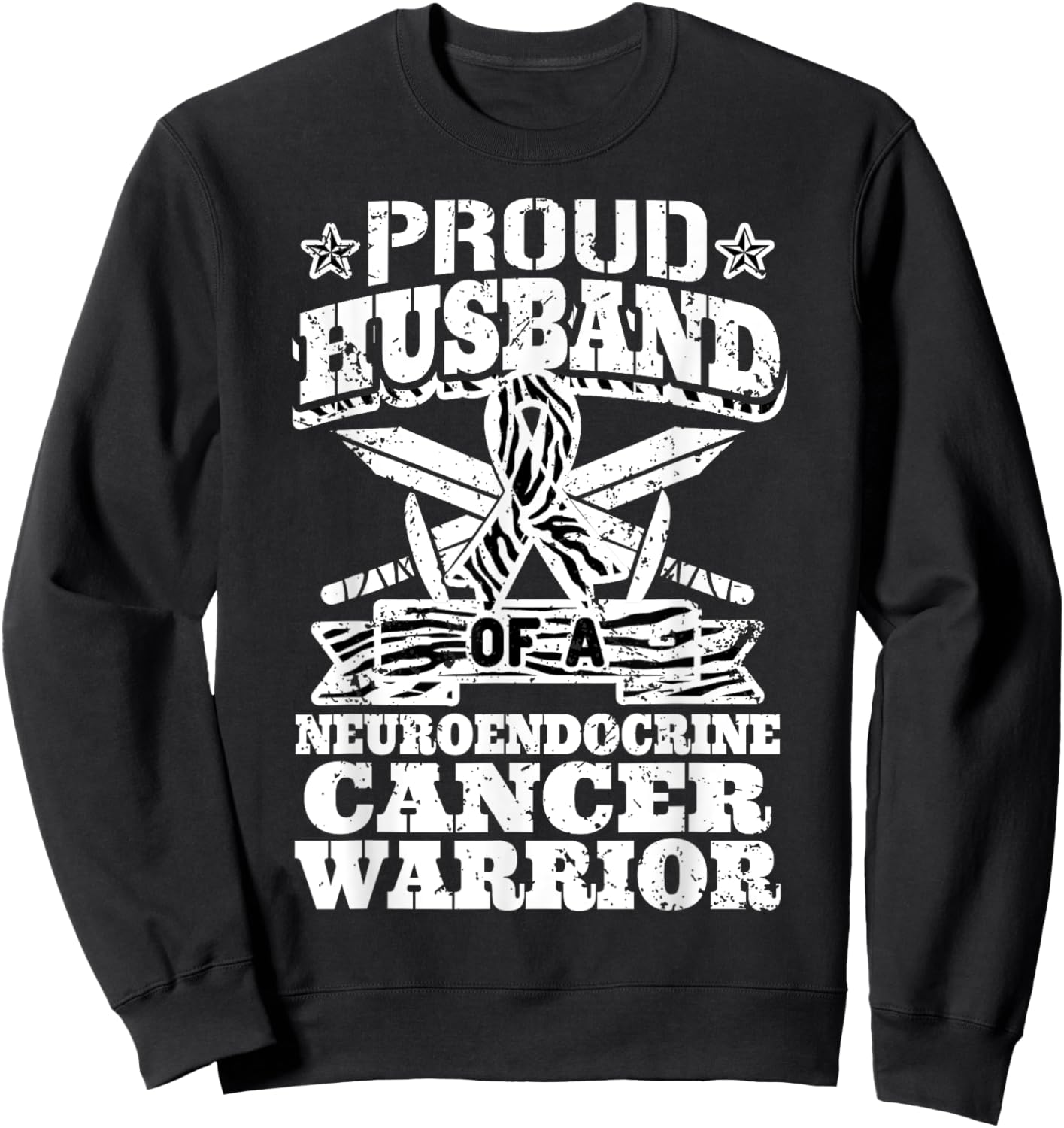Proud Husband Of A Neuroendocrine Cancer Warrior Awareness Sweatshirt - Sweatshirt | Black