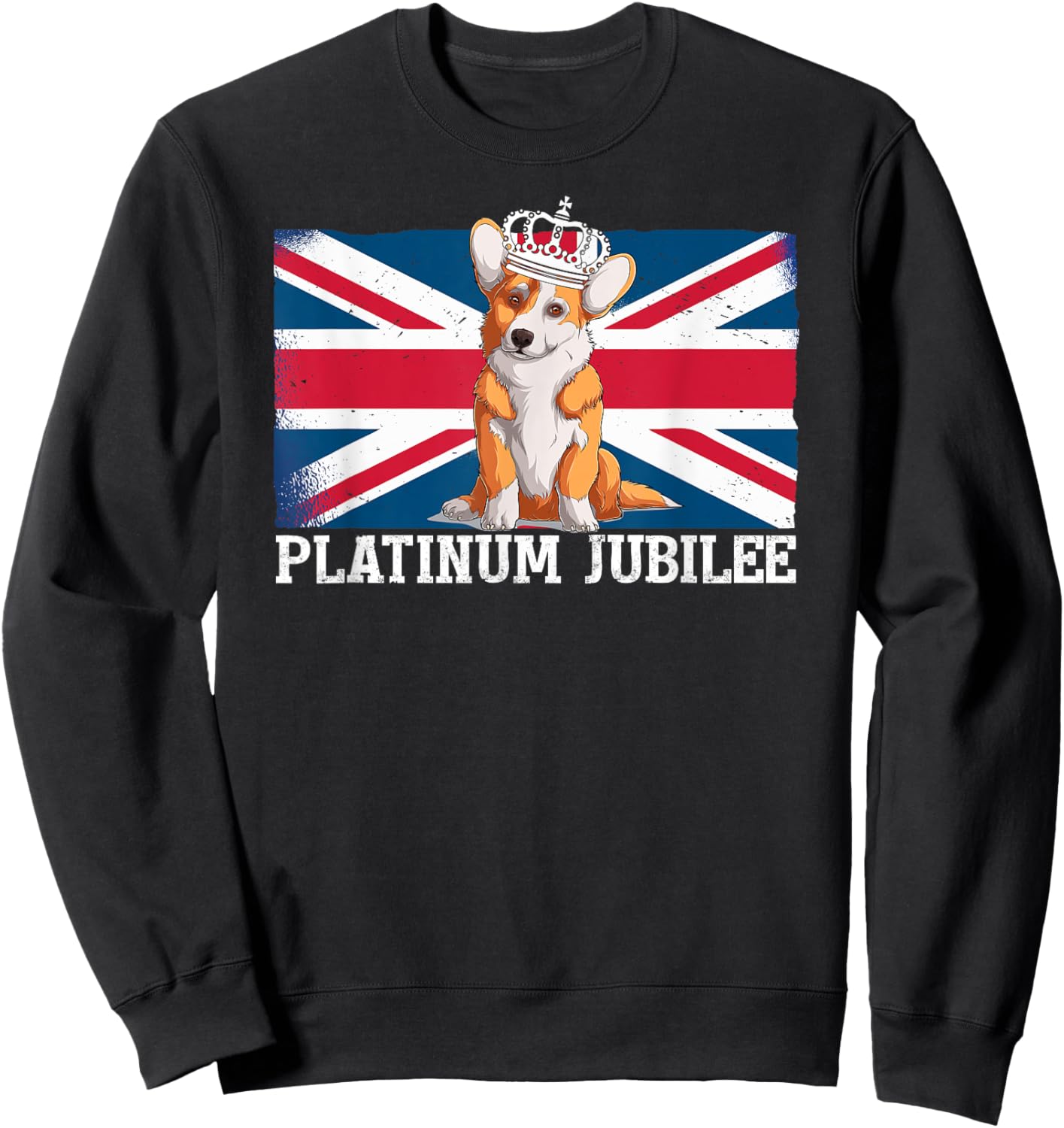 British Queen Monarchy Platinum Jubilee 70th Anniversary Sweatshirt - Sweatshirt | Black