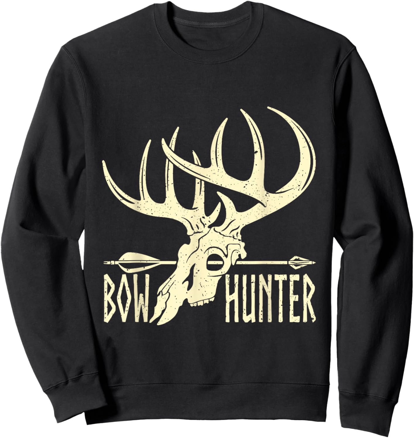 Vintage Bow Hunter American Deer Hunting Archery Sweatshirt - Sweatshirt | Black