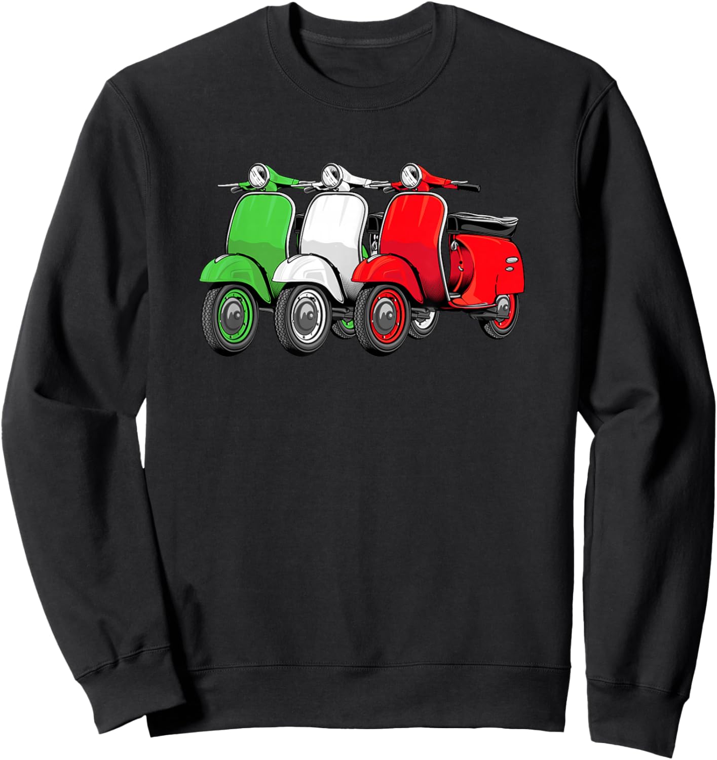 Scooter Bike Motorbike Scoot - Italy Flag Moped Scooter Sweatshirt - Sweatshirt | Black