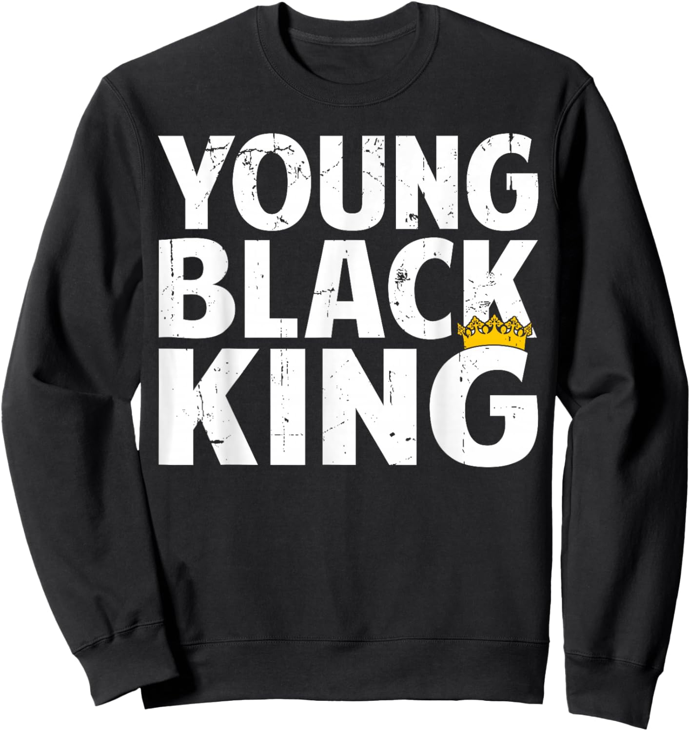 Young Black King - Afro American Black Heritage Afro Boys Sweatshirt - Sweatshirt | Black