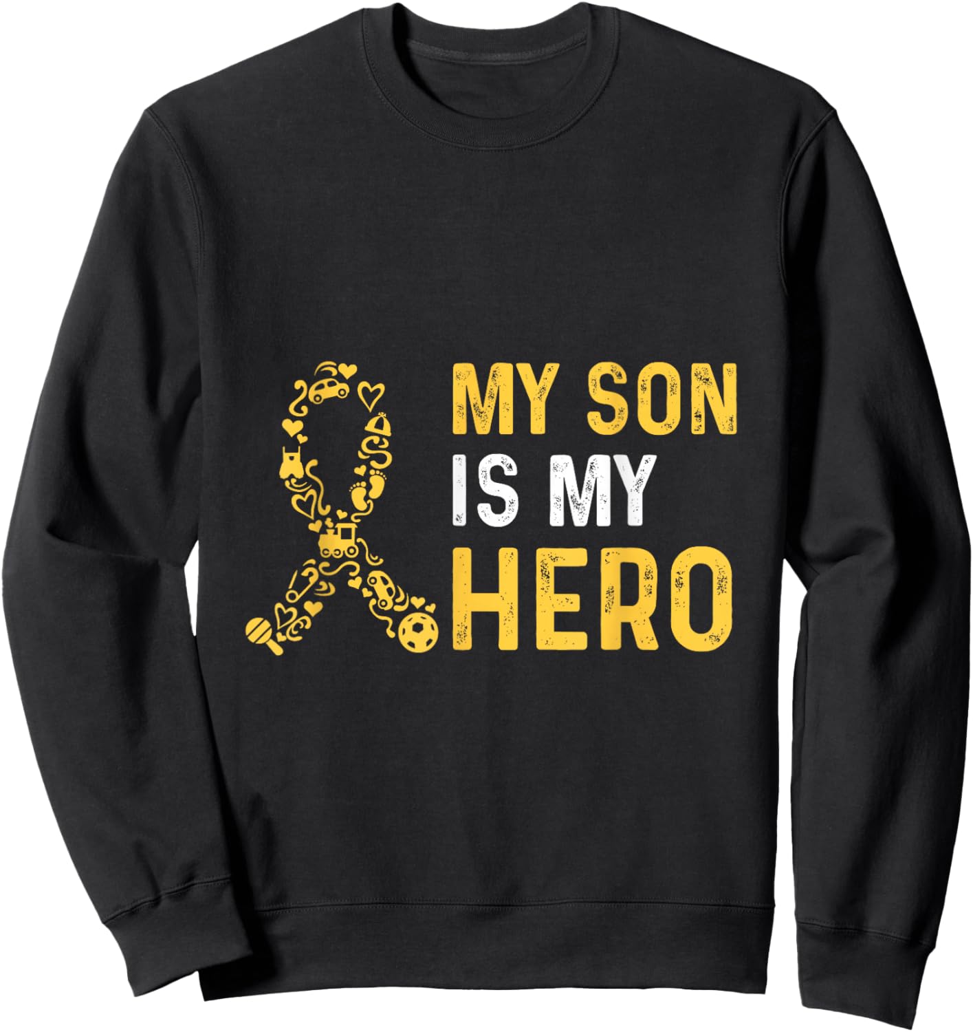 Childhood Cancer Awareness Quote for a Mom of a warrior Sweatshirt - Sweatshirt | Black