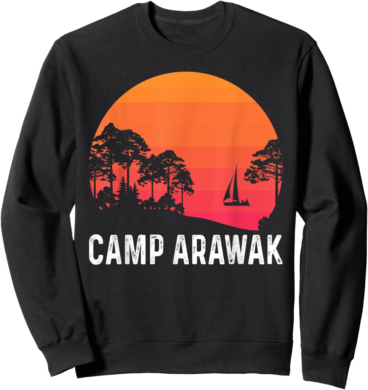 Camp Arawak Retro Summer Camp Sweatshirt - Sweatshirt | Black
