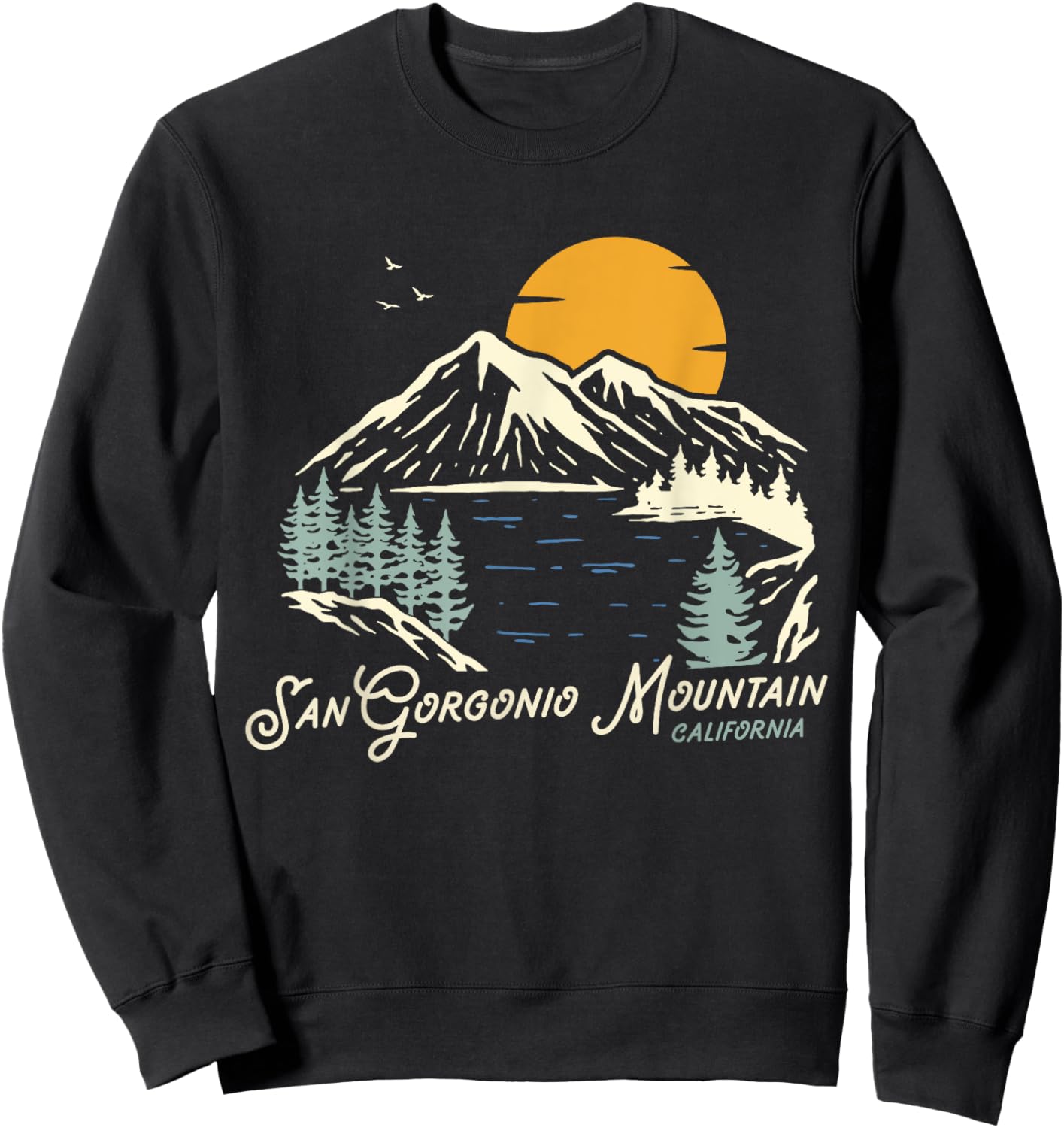 San Gorgonio Mountain Shirt, Hiking & Outdoor California Sweatshirt - Sweatshirt | Black