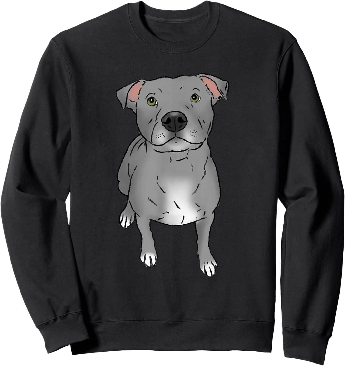 Gray Pit Bull, Gray Pittie, Pit Bull Lover, Pit Bull Dog Sweatshirt - Sweatshirt | Black