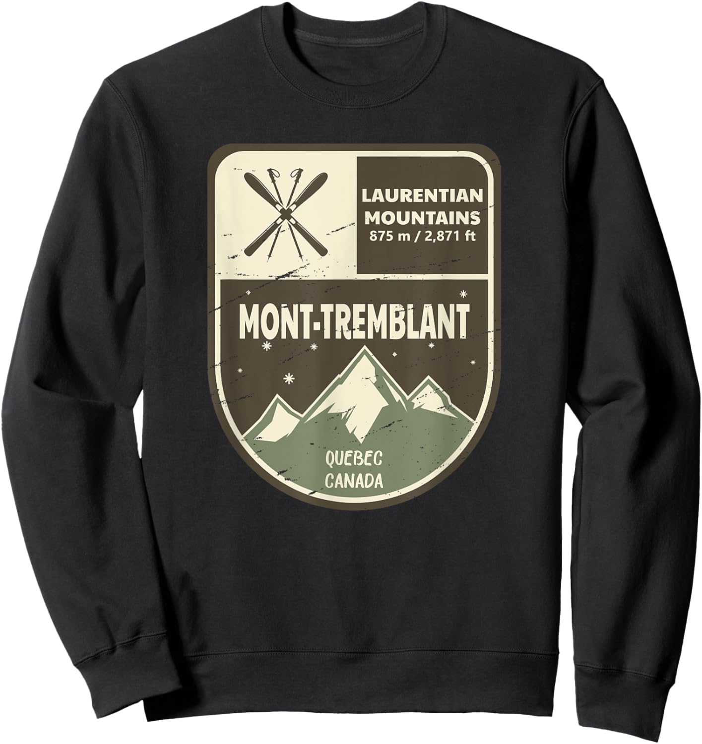 Mont Tremblant Quebec Canada Vintage Sweatshirt - Sweatshirt | Black