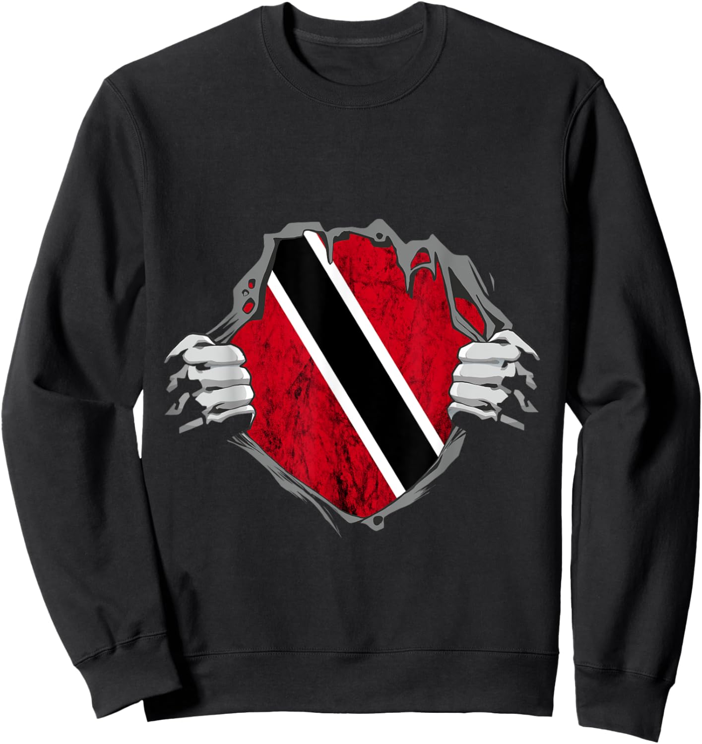 Trinidad And Tobago Trinidadian Chest Pride Flag Roots Sweatshirt - Sweatshirt | Black