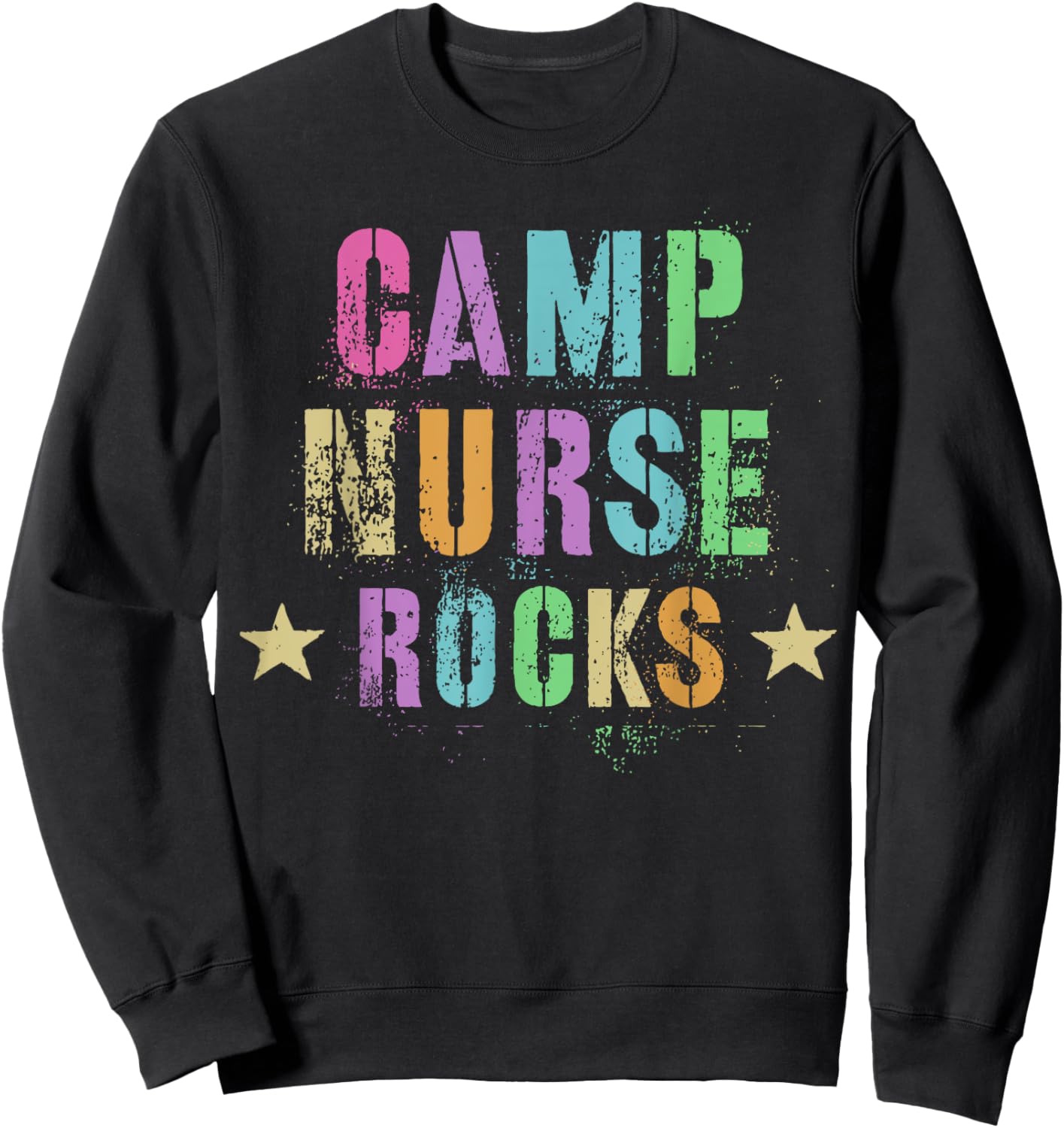 CAMP NURSE ROCKS Funny Health Care Camping Medical Crew Sweatshirt - Sweatshirt | Black