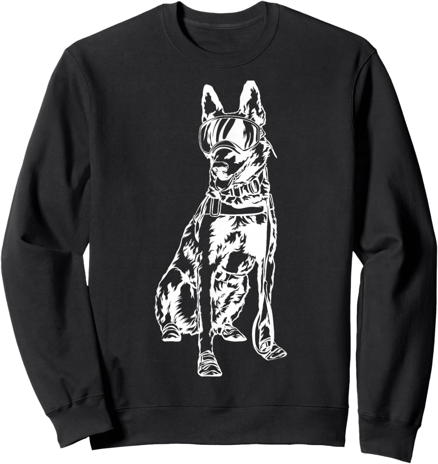White Tactical Belgian Malinois Police Canine Dog Shirt Sweatshirt - Sweatshirt | Black