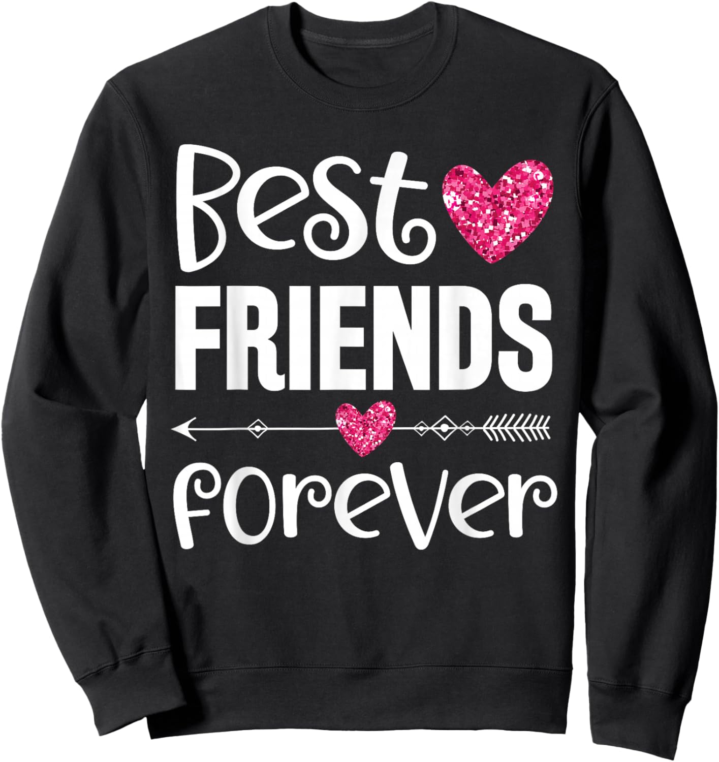Best friends forever pink heart Sweatshirt - Sweatshirt | Black