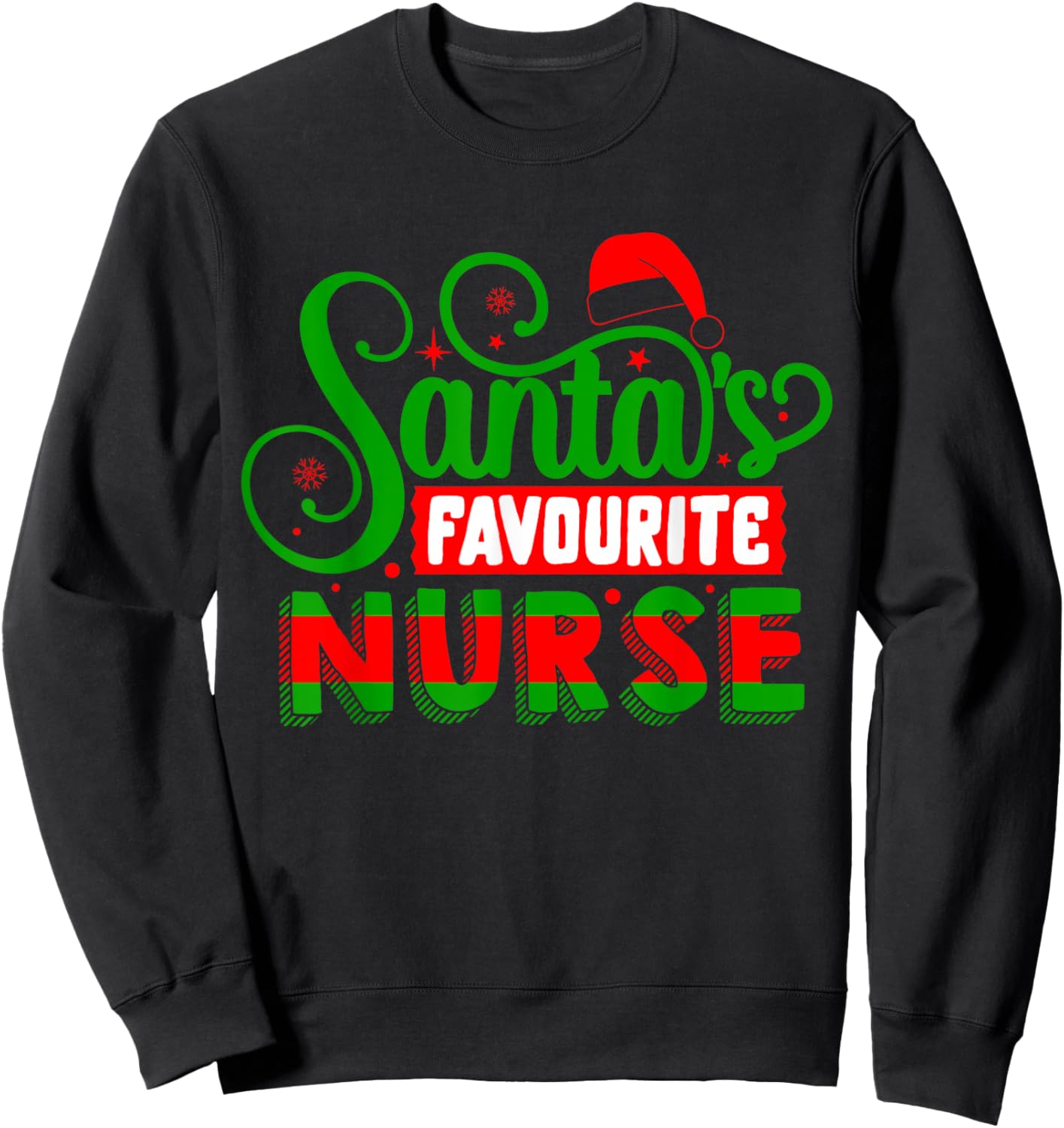 Santas Favourite Nurse | Xmas Christmas Sweatshirt - Sweatshirt | Black
