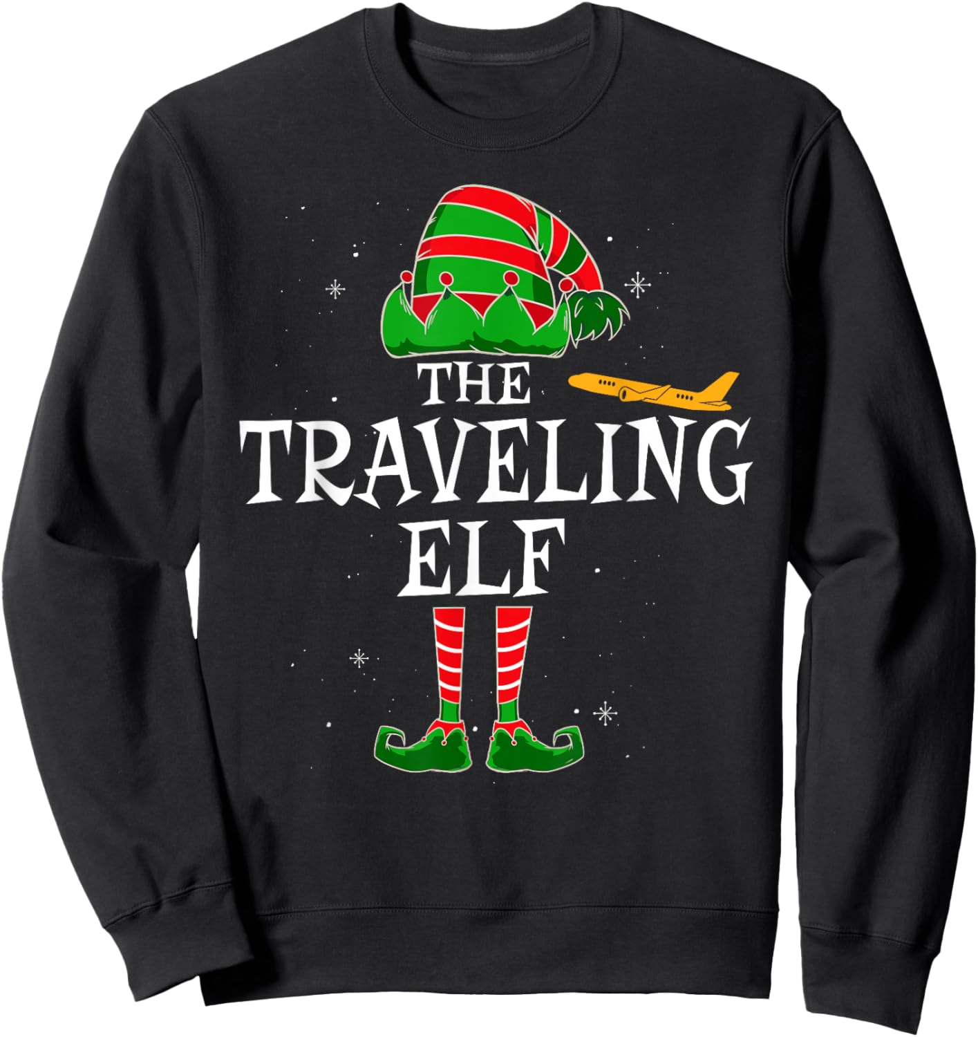 The Traveling Elf Group Matching Family Christmas Traveler Sweatshirt - Sweatshirt | Black