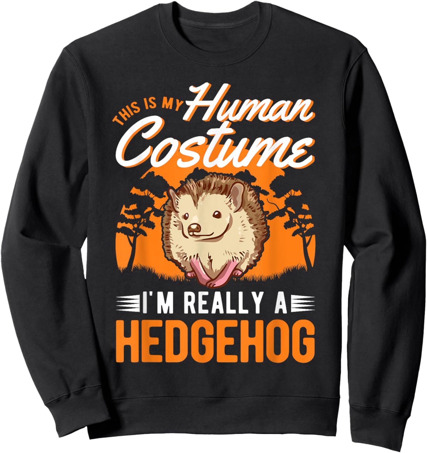 Hedgehog Human Costume Halloween Hedgehog Sweatshirt - Sweatshirt | Black